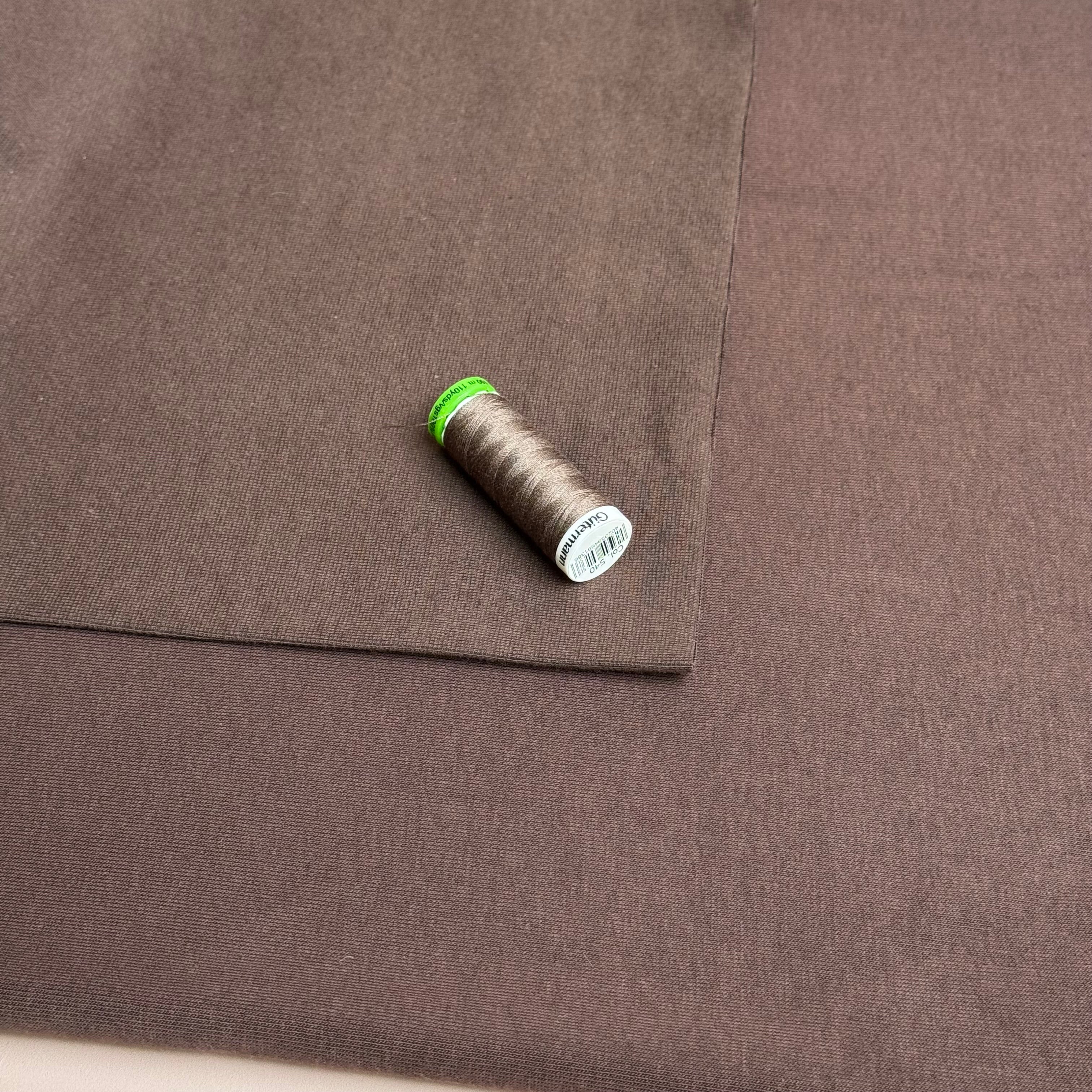 Dark Brown Tabular Cotton Cuff Ribbing Fabric