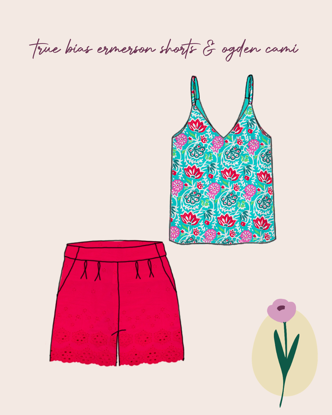 Scalloped Embroidered Fuchsia Cotton Fabric