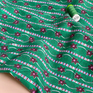 Flower Chain on Jolly Green Cotton Needlecord