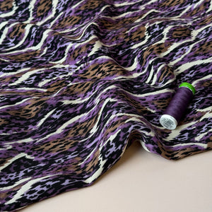 Purple Jungle Viscose Twill