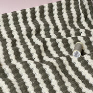 Summer Knitted Jacquard in Olive & Off-White Stripes
