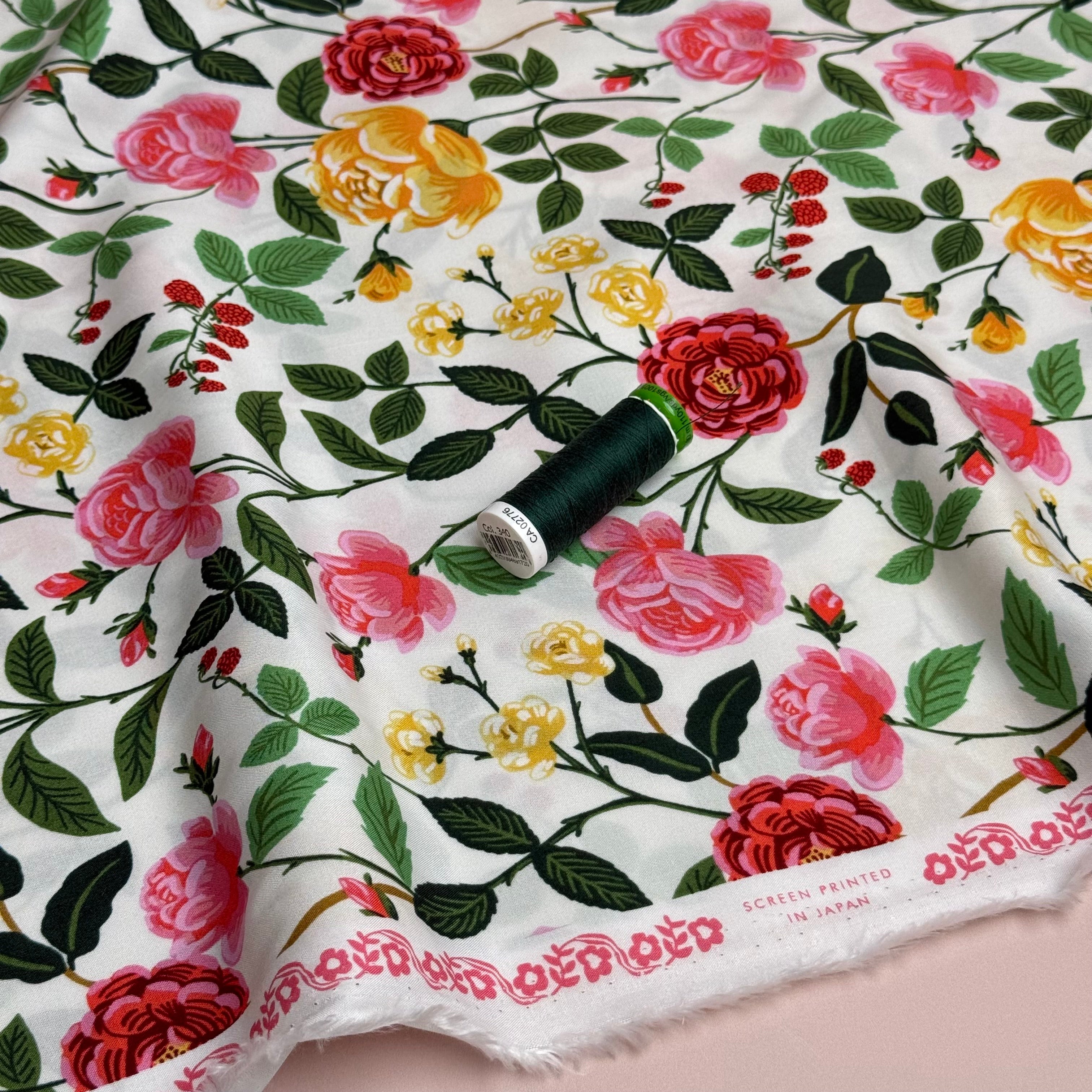 Rifle Paper Co - Roses in Cream Rayon from English Rose