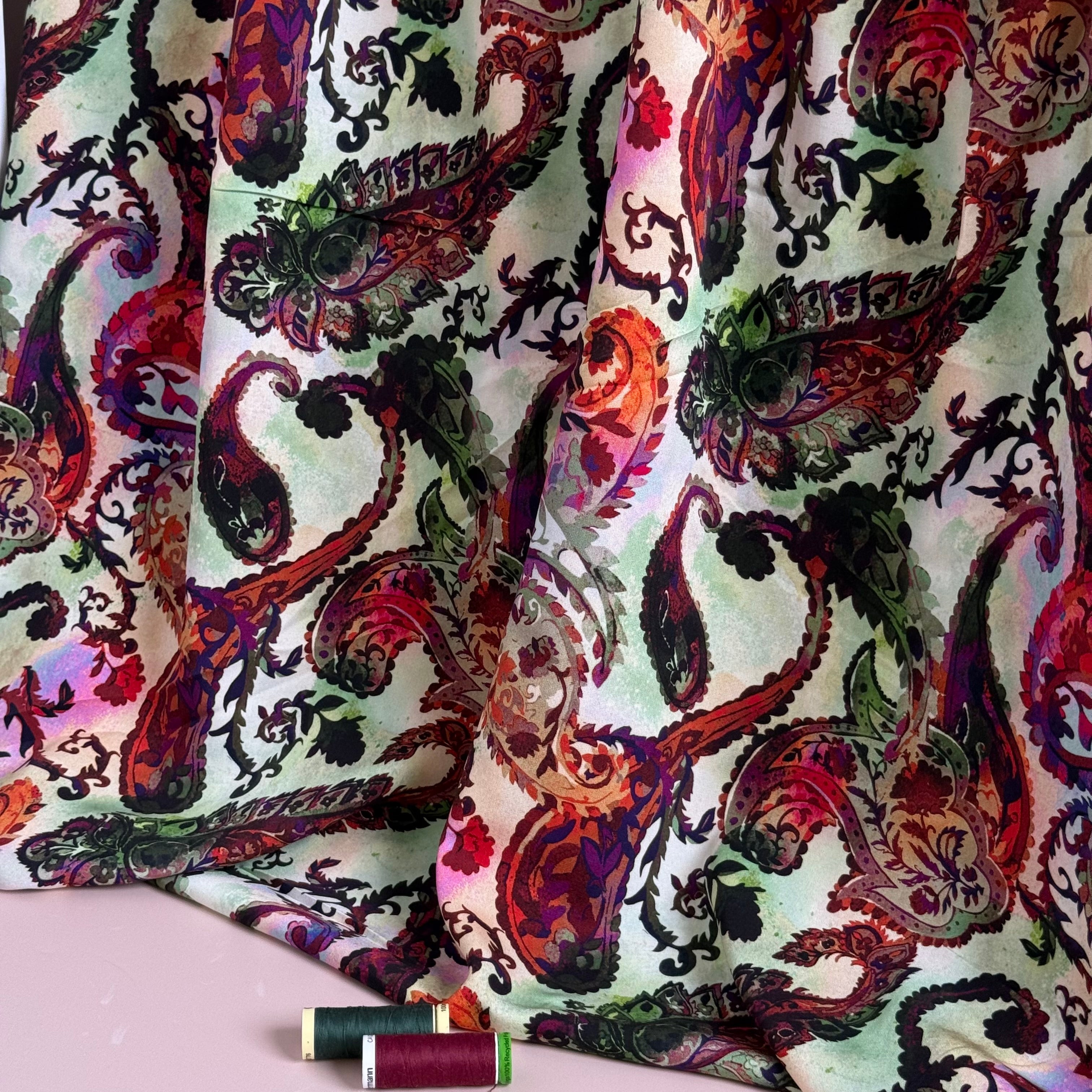 Fluid Paisley Viscose Twill with LENZING™ ECOVERO™ fibres