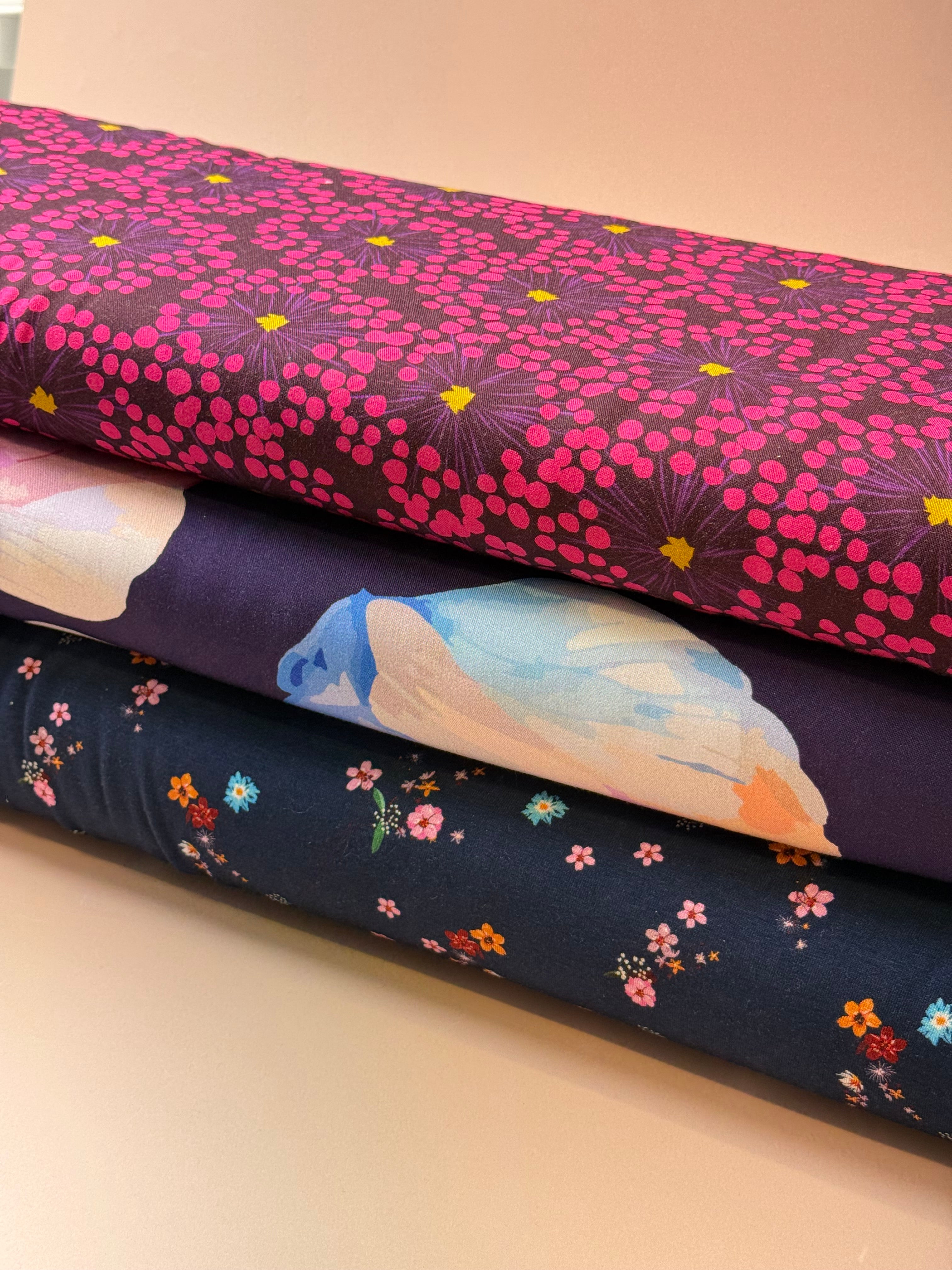 Light & Lush - Pink Dandelions Viscose Twill Fabric