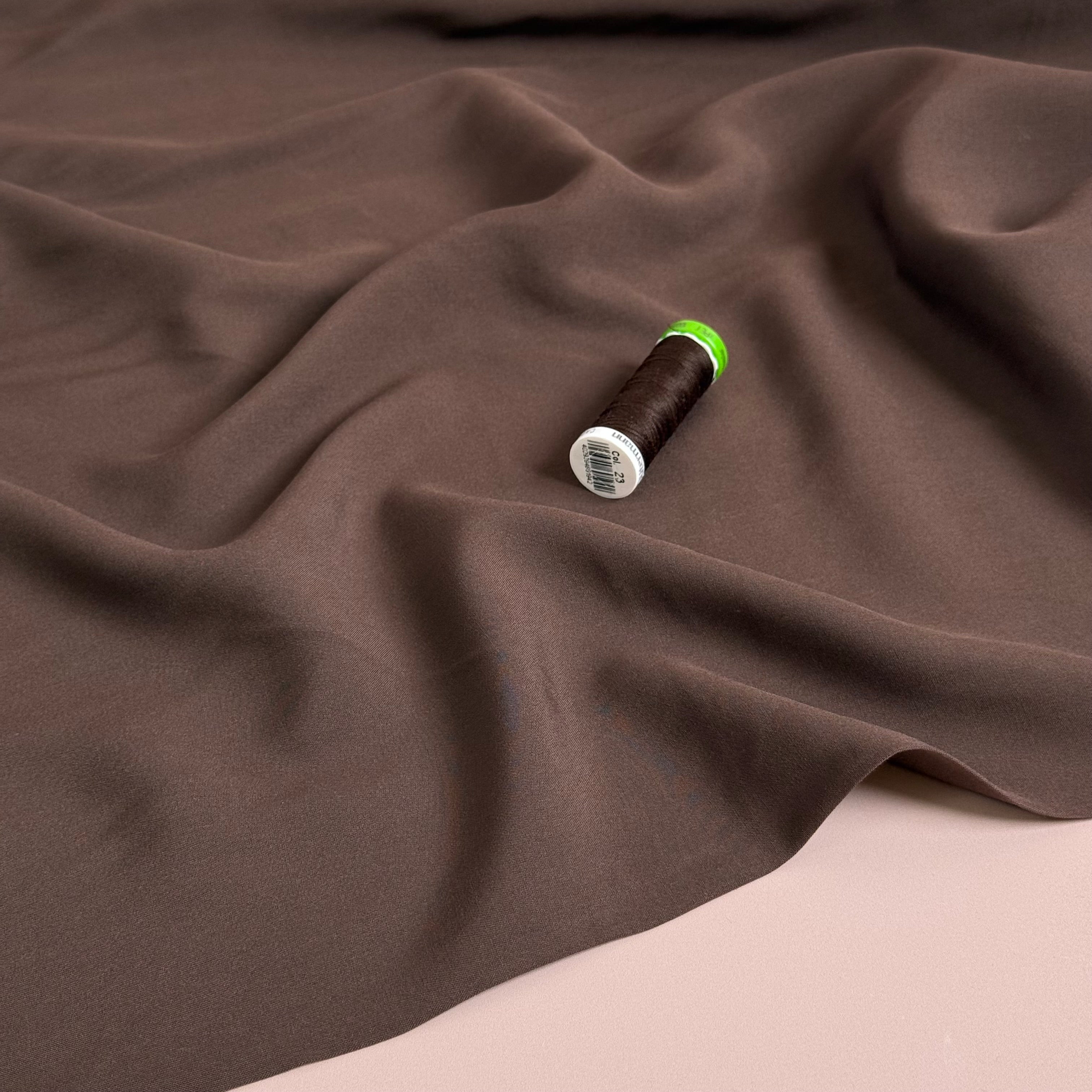 Elegance Brown Plain ECOVERO Viscose Fabric