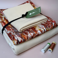Make an Outfit Colour Bundle - Autumn Foliage & Cotton French Terry in Cream with Ribbing