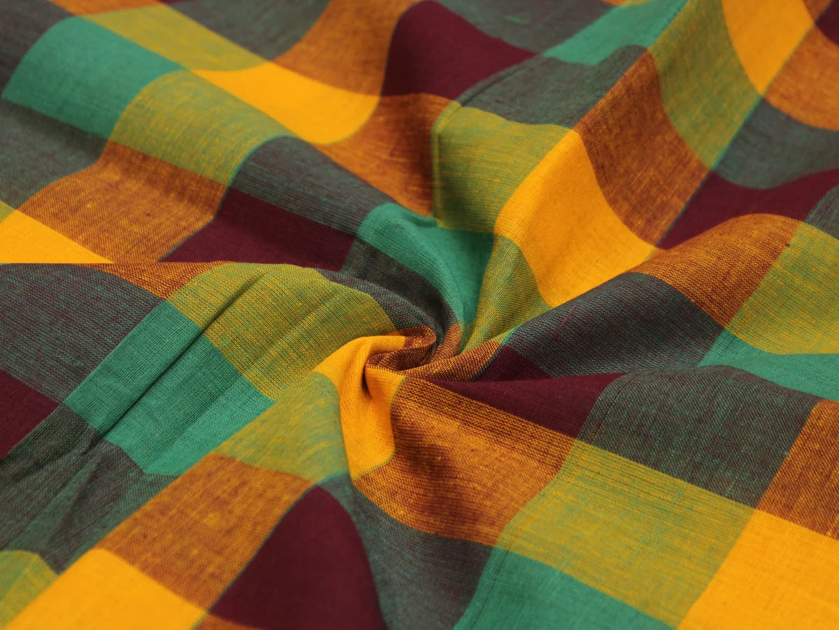 Salad Leaves Pure Cotton Handloom Madras Check