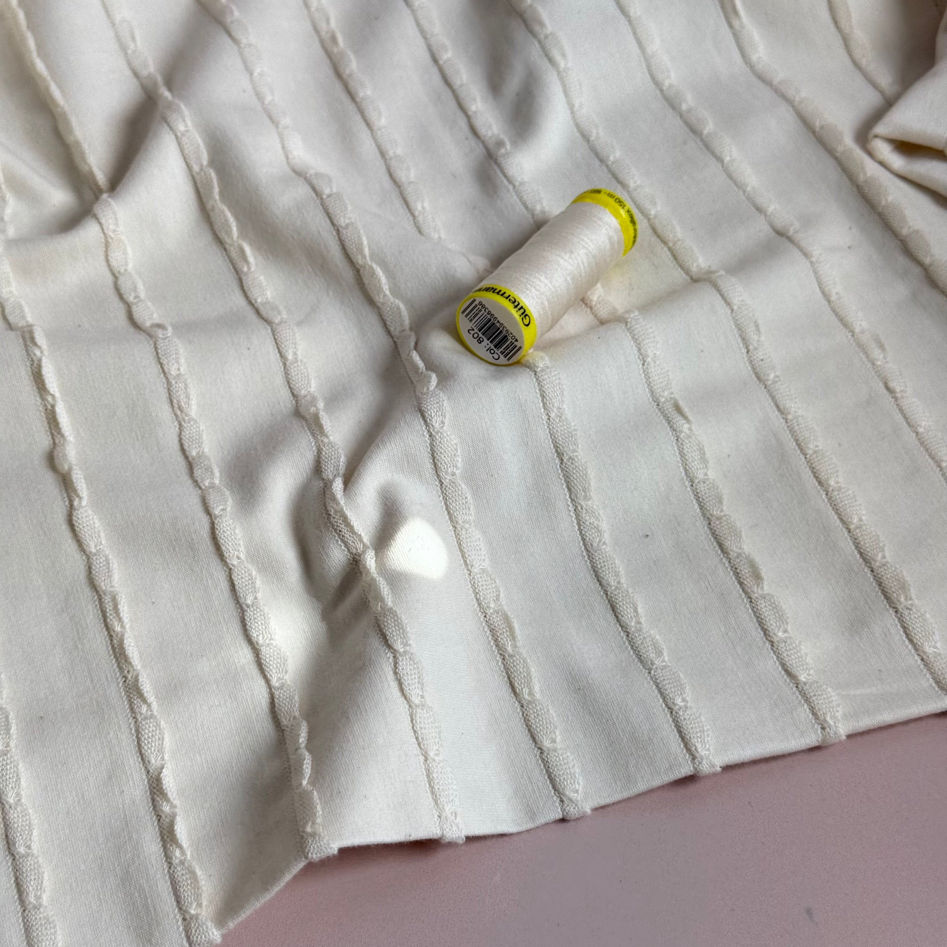 Knitted Frills Natural Cotton Jersey Fabric