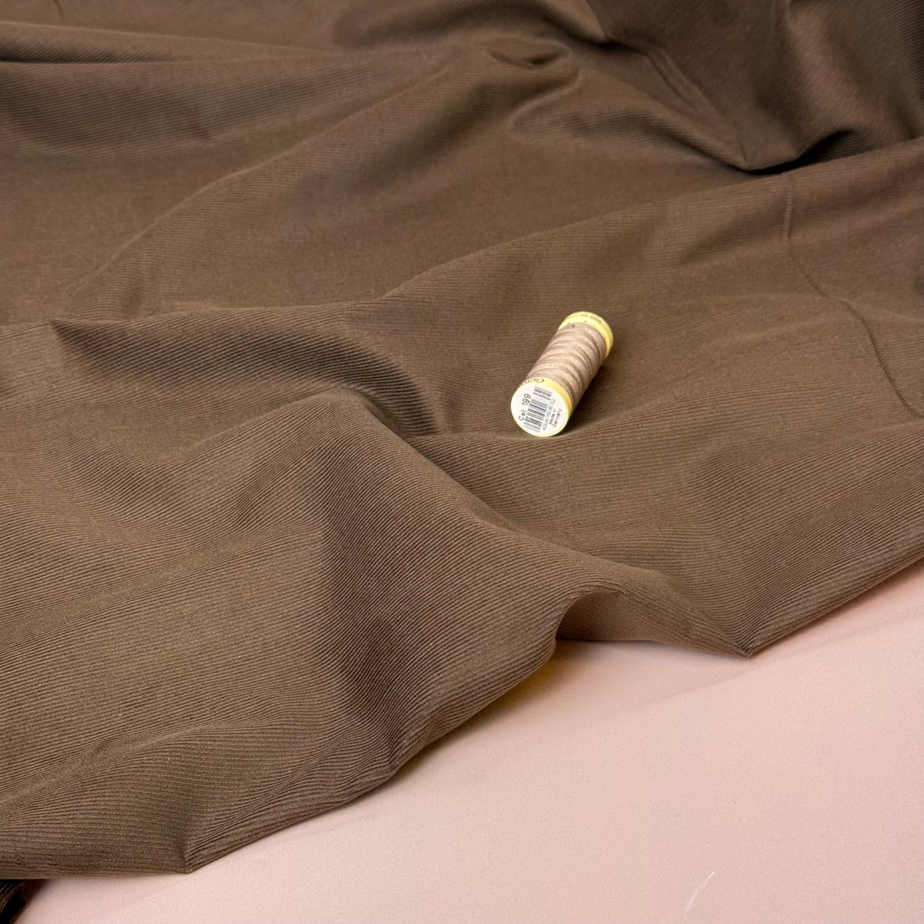 21 Wale Cotton Needlecord in Brown