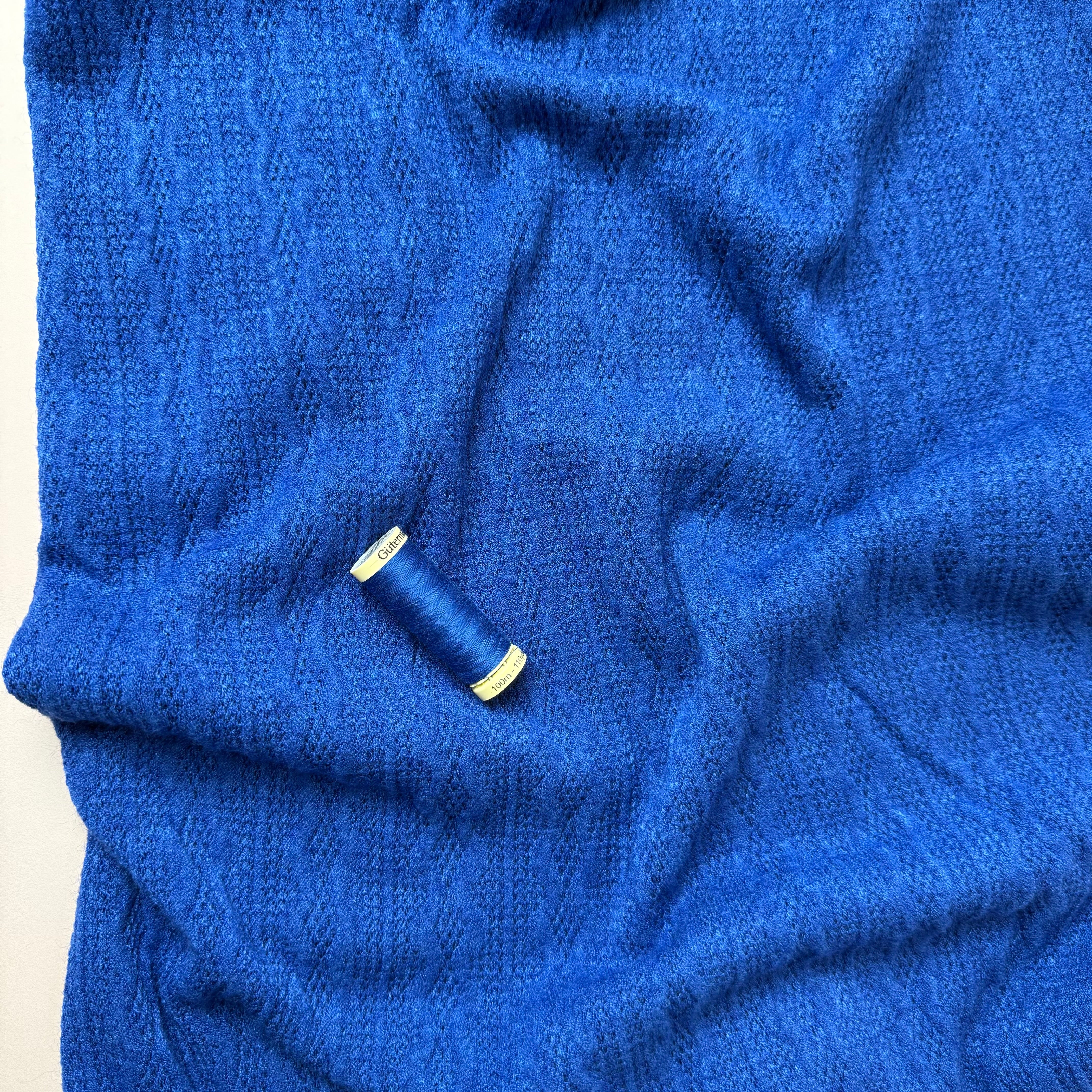 Lace Viscose Blend Sweater Knit in Royal Blue