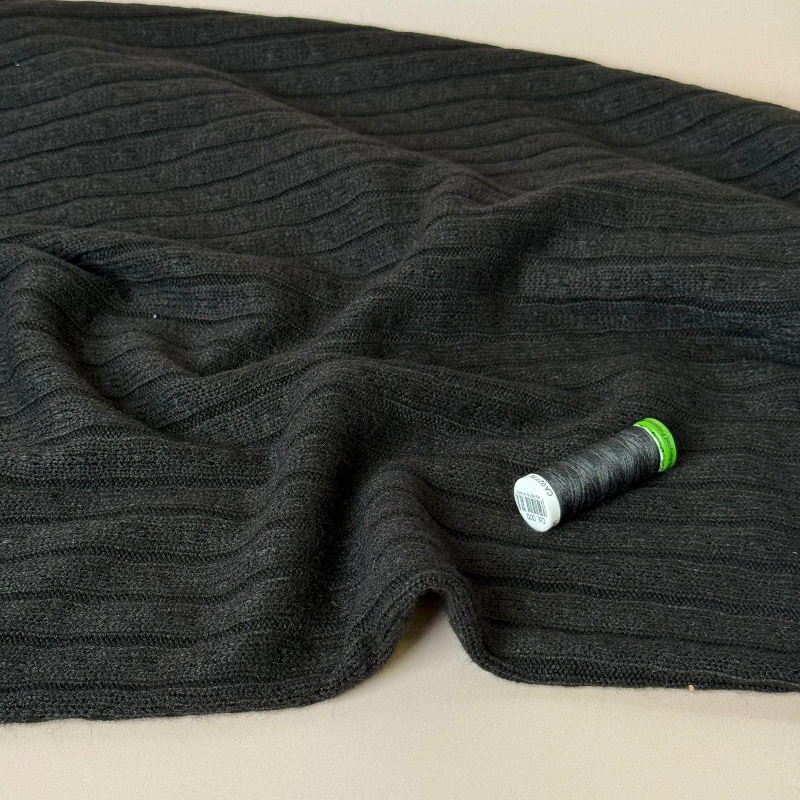 Montreal Rayon Blend Cable Sweater Knit in Black