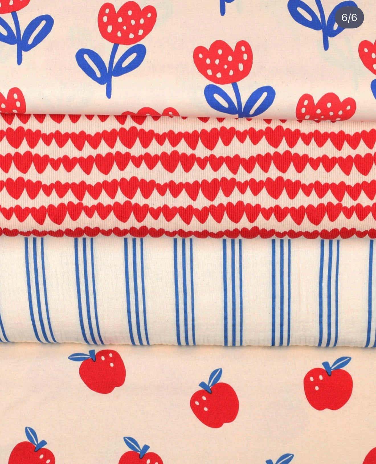 Heart Stripes Organic GOTS Cotton Ribbed Jersey