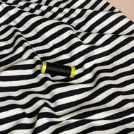 Yarn Dyed Black Breton Stripe Cotton Jersey Fabric