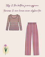 Make an Outfit Colour Bundle & Sewing Kit - Pyjama Bundle with Striped Cotton and Printed Jersey