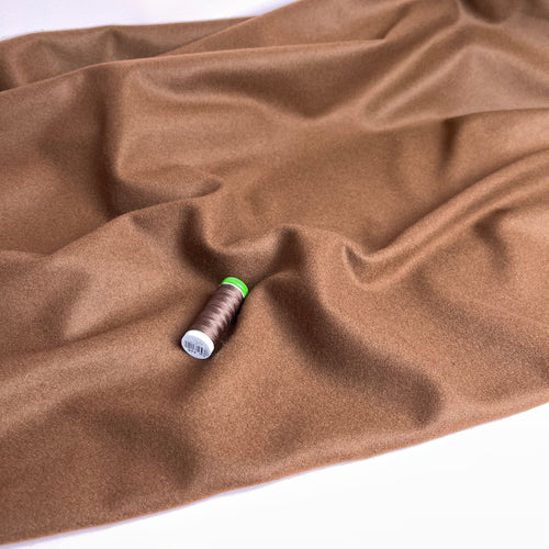 Deadstock Italian Wool Coating Fabric with Cashmere in Toffee
