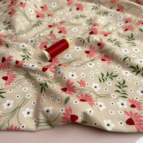 Danish Design - Delicate Autumn Blossoms Cotton Jersey