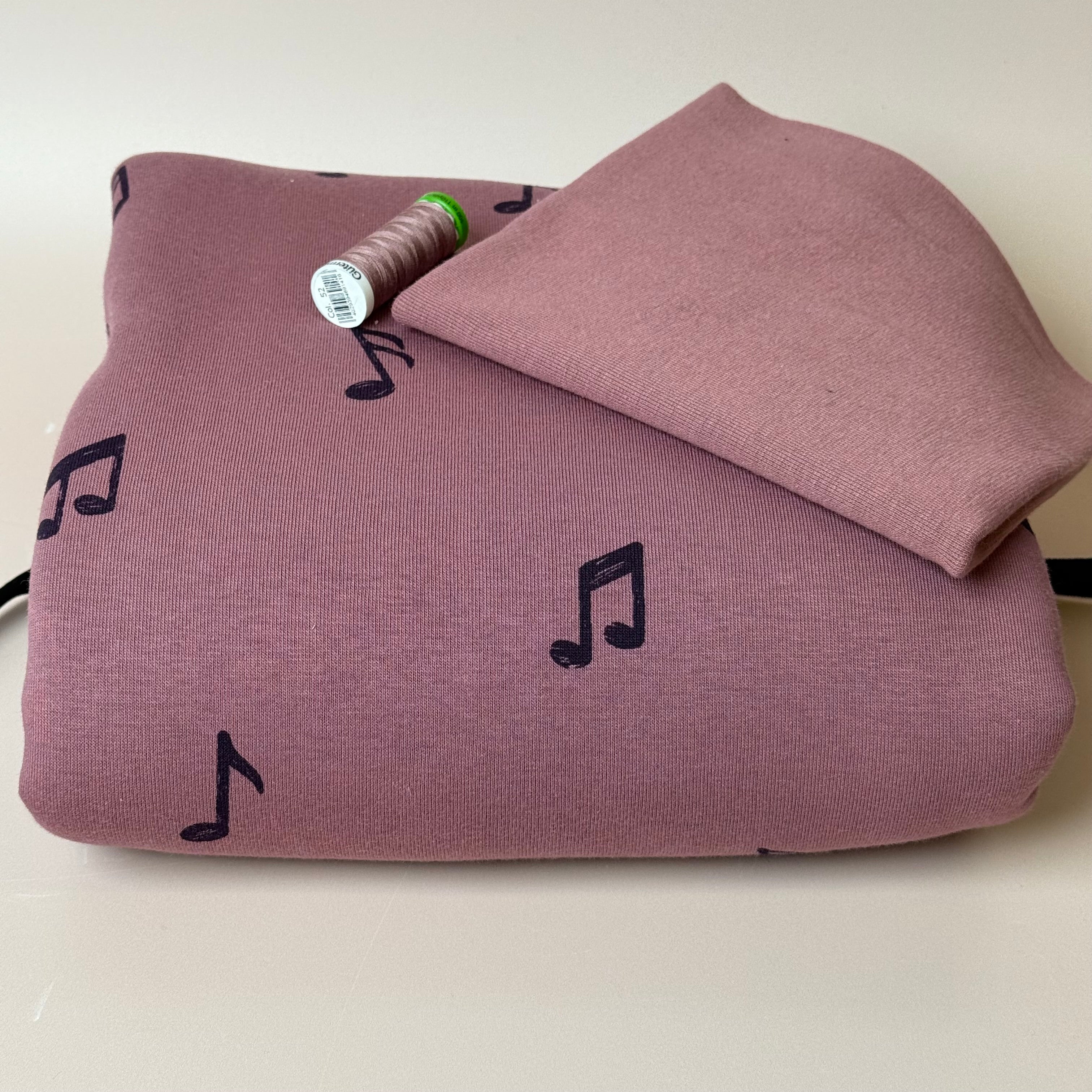 Colour Bundles - Music Notes Mauve Sweatshirt & Ribbing