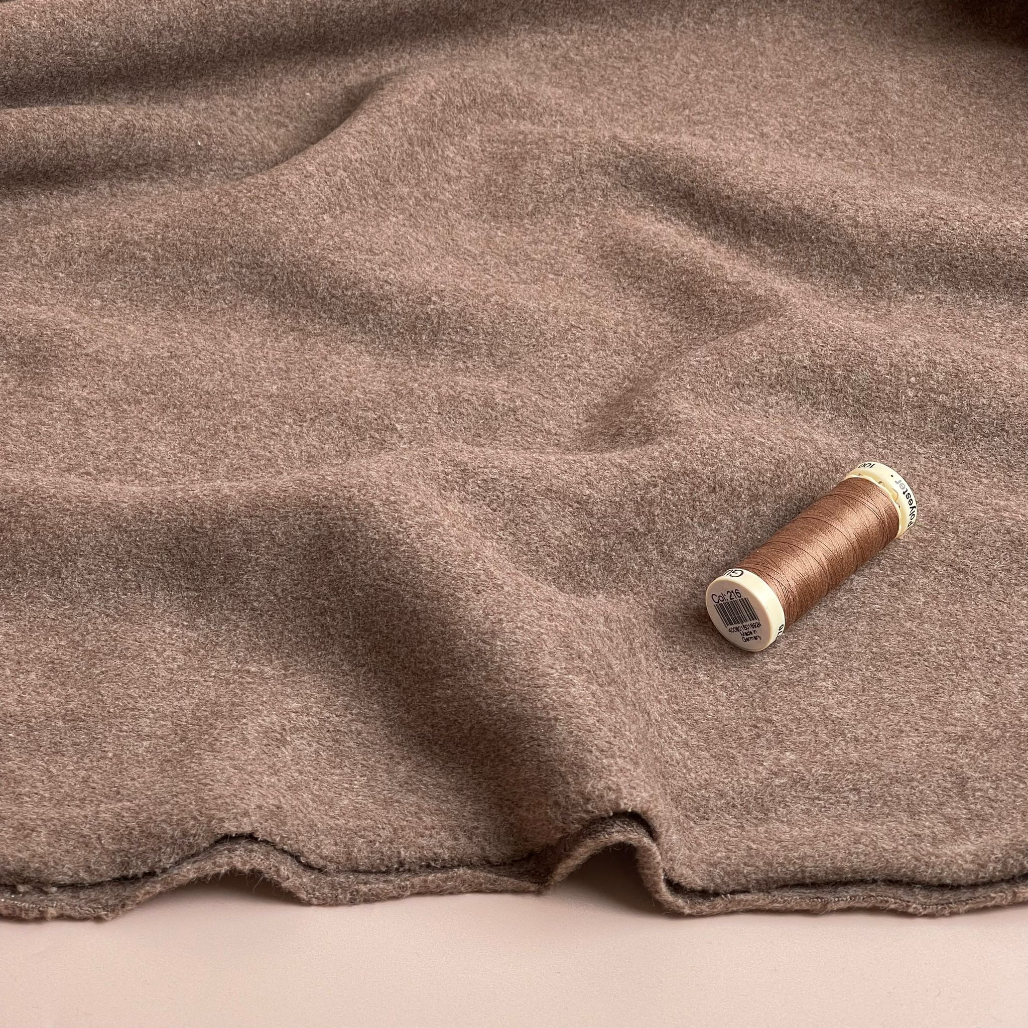 REMNANT 0.96 Metre - Pure Organic Cotton Fleece in Mocha Mousse