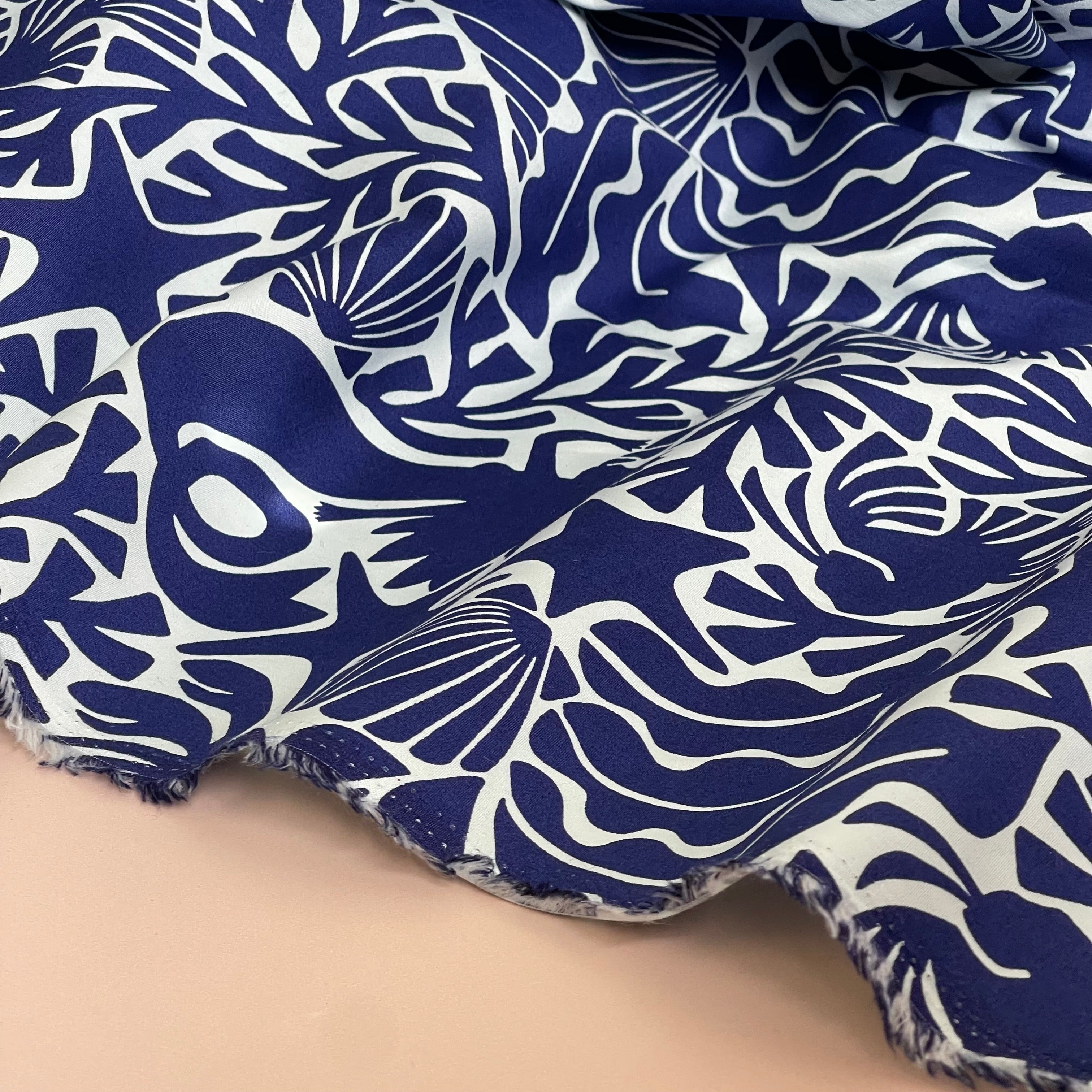Ex-Designer Deadstock - Call of the Ocean Cotton Poplin Fabric