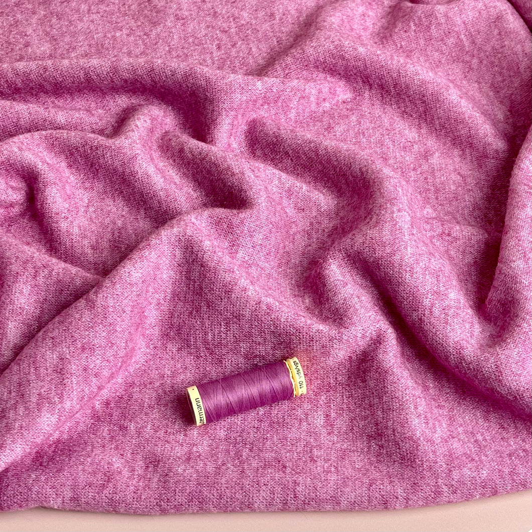 REMNANT 0.38 Metre - Snug Viscose Blend Sweater Knit in Cerise Melange