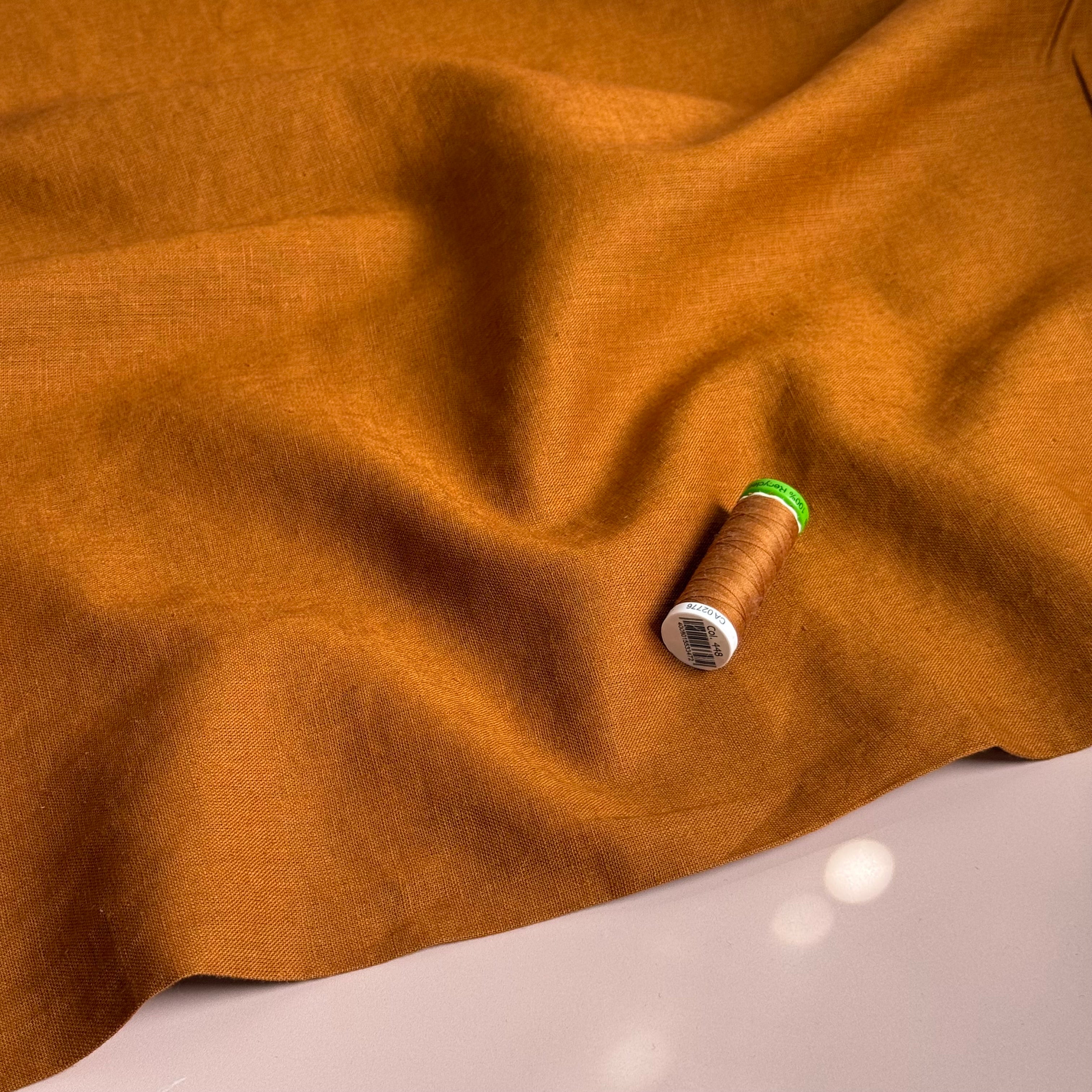 Breeze LIGHT Caramel - Enzyme Washed Linen Fabric