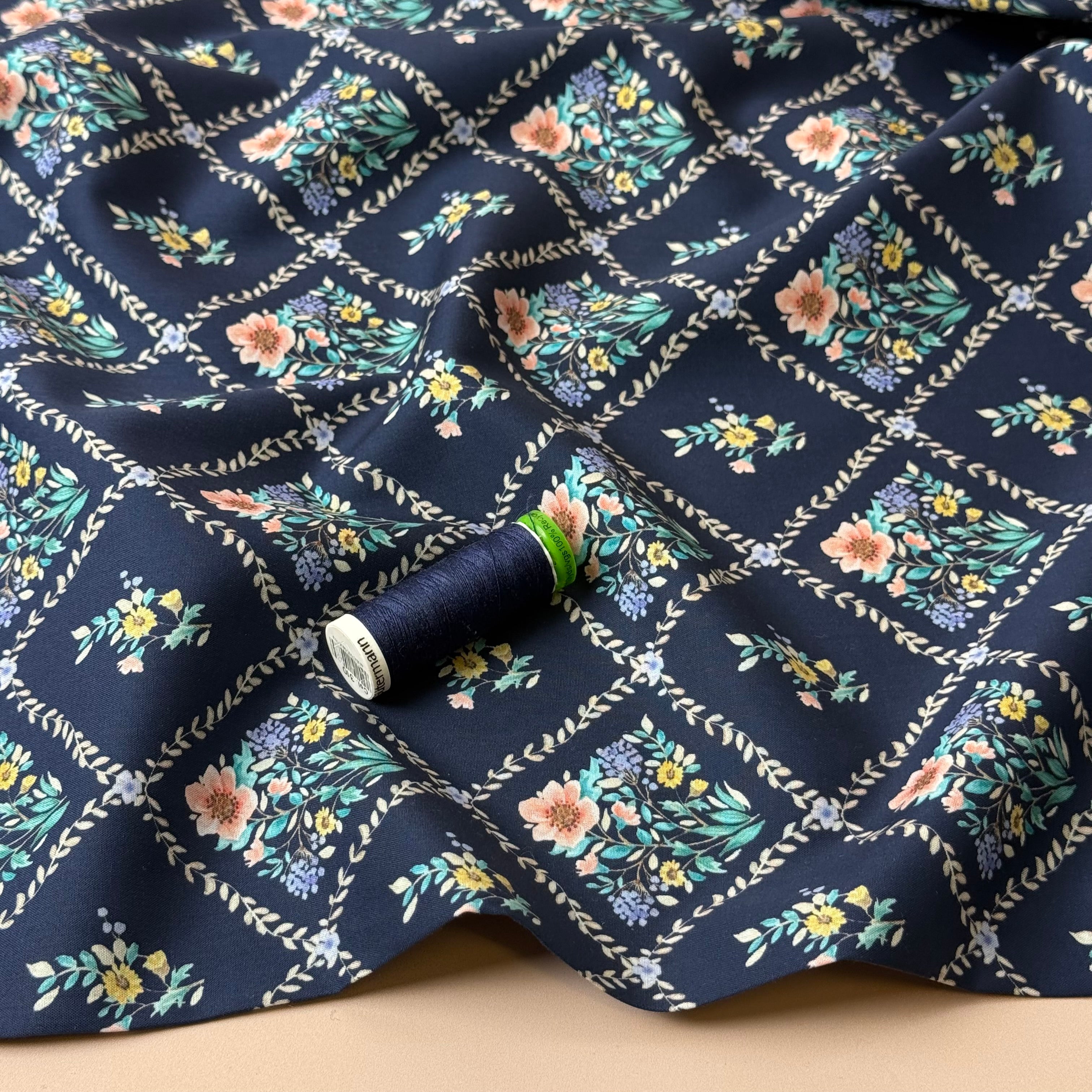 Chevron Bouquet Fine Cotton Poplin Fabric