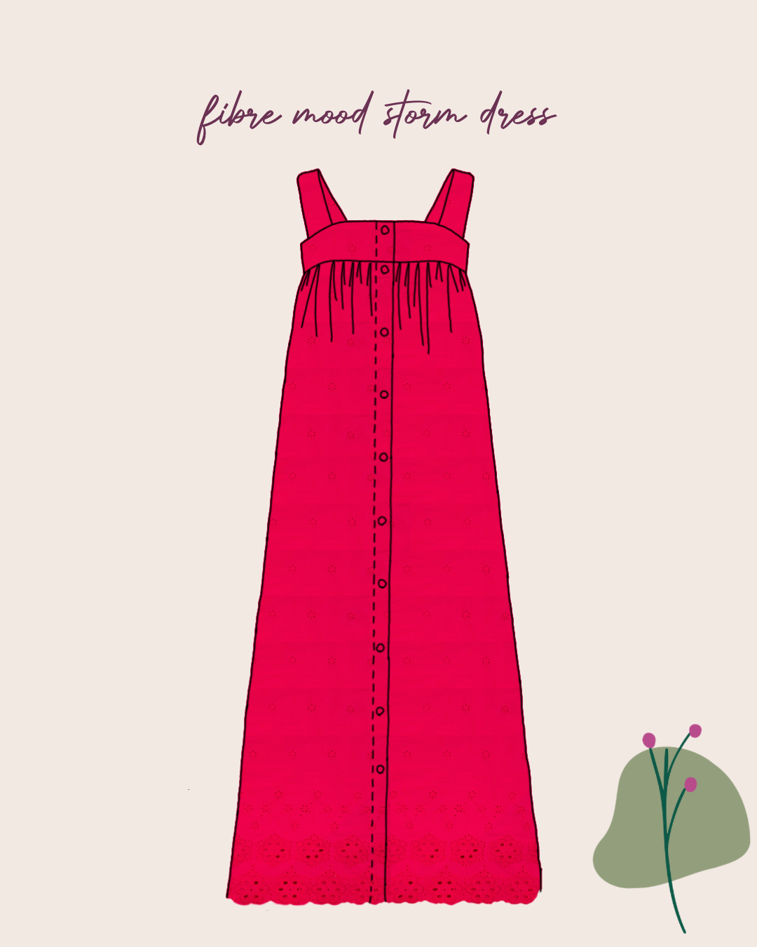 Sewing Kit - STORM Dress in Embroidered Cotton Fabric