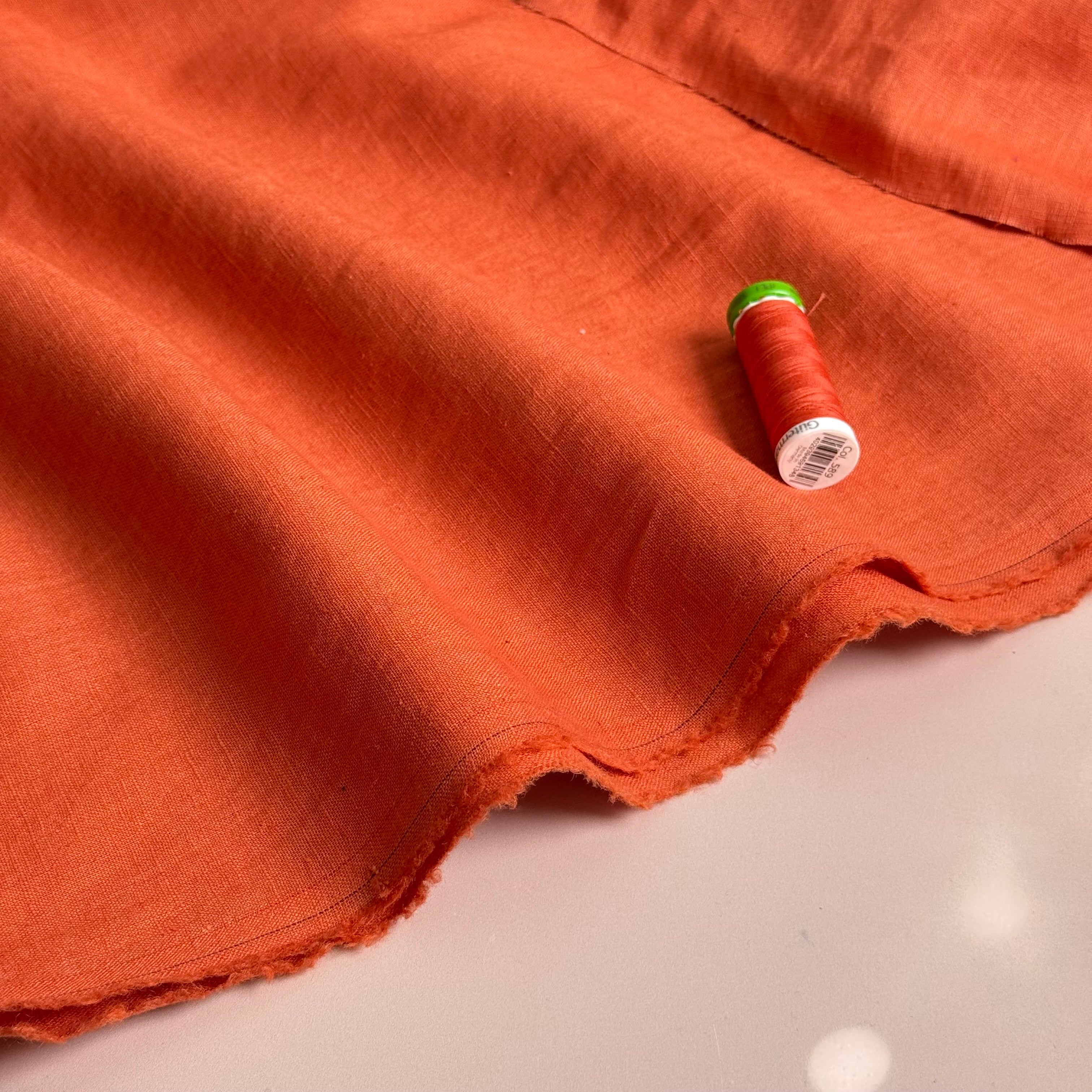 Breeze LIGHT Pumpkin - Enzyme Washed Linen Fabric