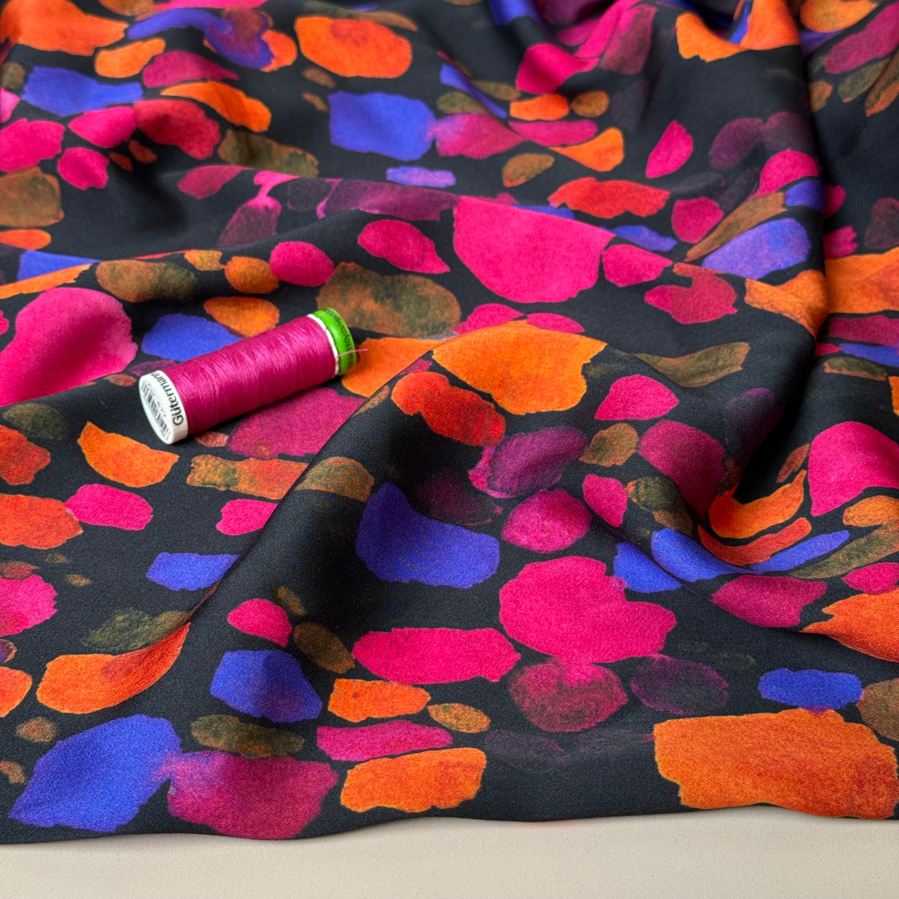Festive Glow Viscose Sateen Fabric