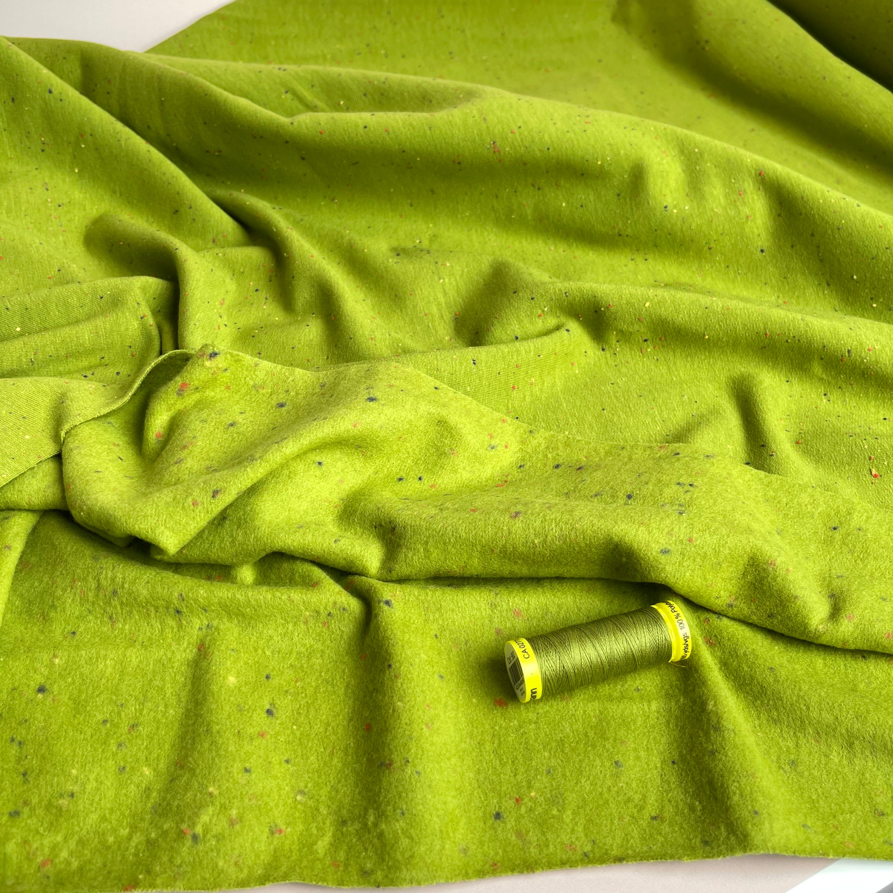 Cosy Colours Grass Green with multi Flecks Sweat-Shirting