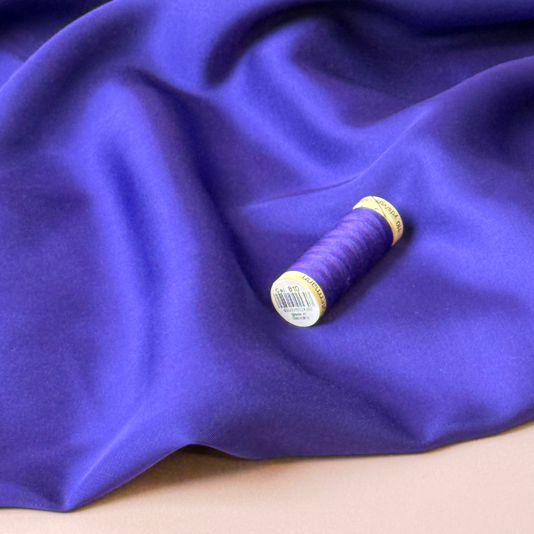 Purple Solid Viscose Sateen Fabric