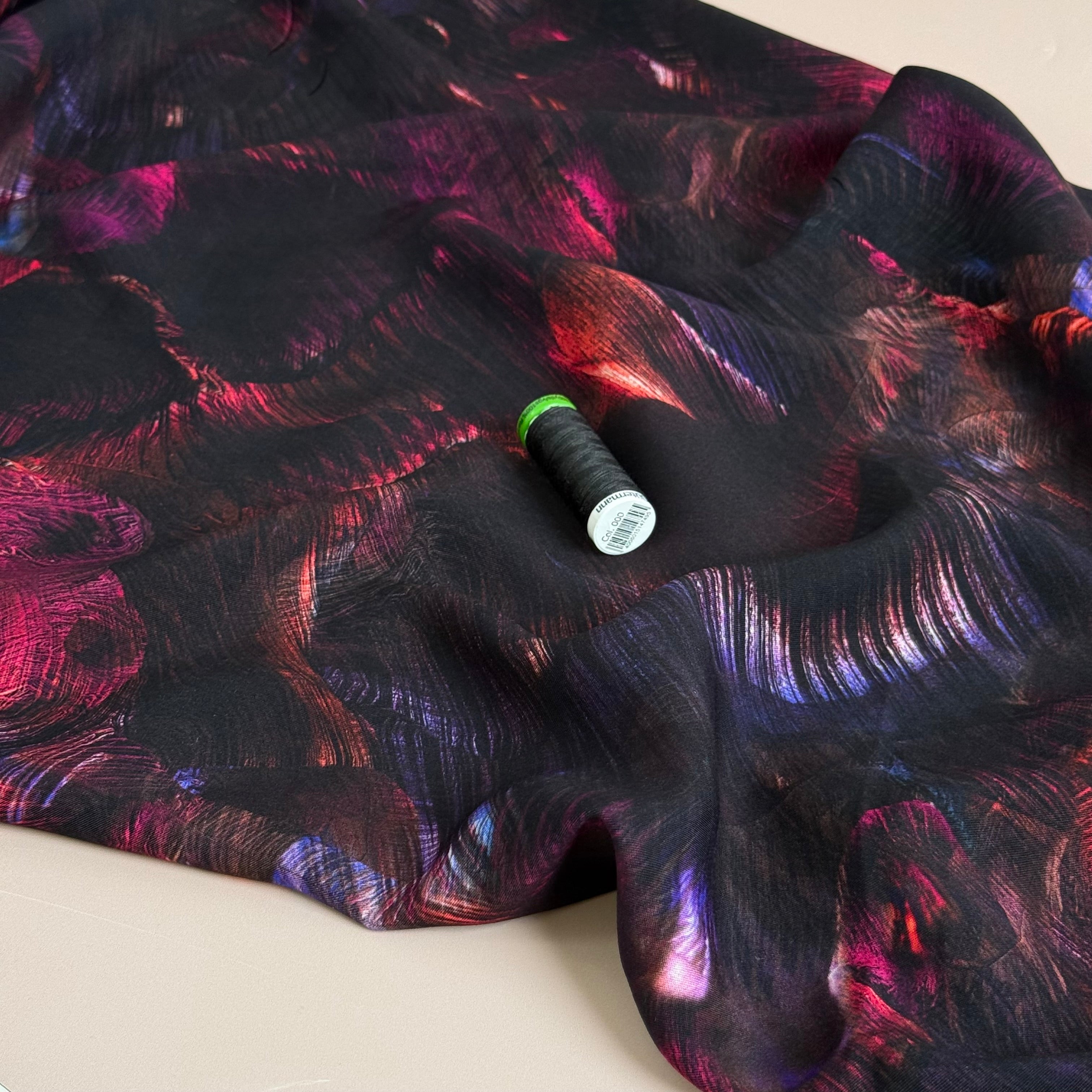 Midnight Swirls Viscose Twill with LENZING™ ECOVERO™ fibres