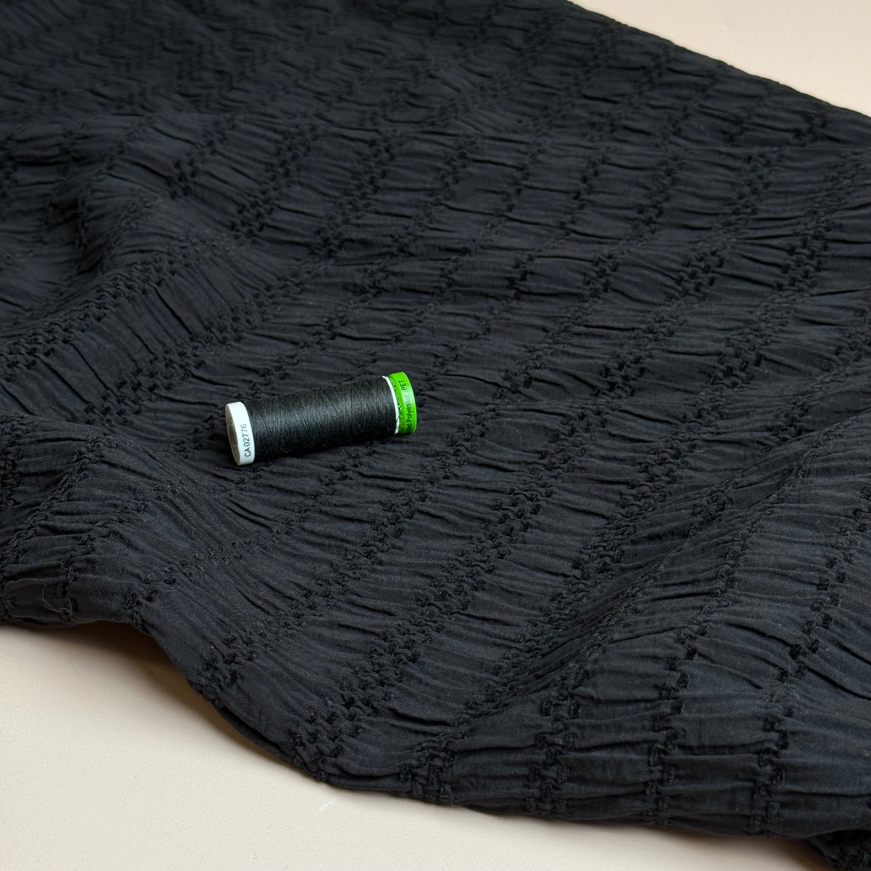Chenille Jacquard Fabric in Black