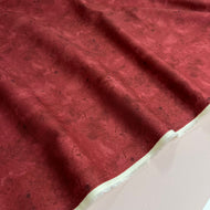 REMNANT 1.1 Metres - Merlot Red Watercolour Cotton Poplin Fabric