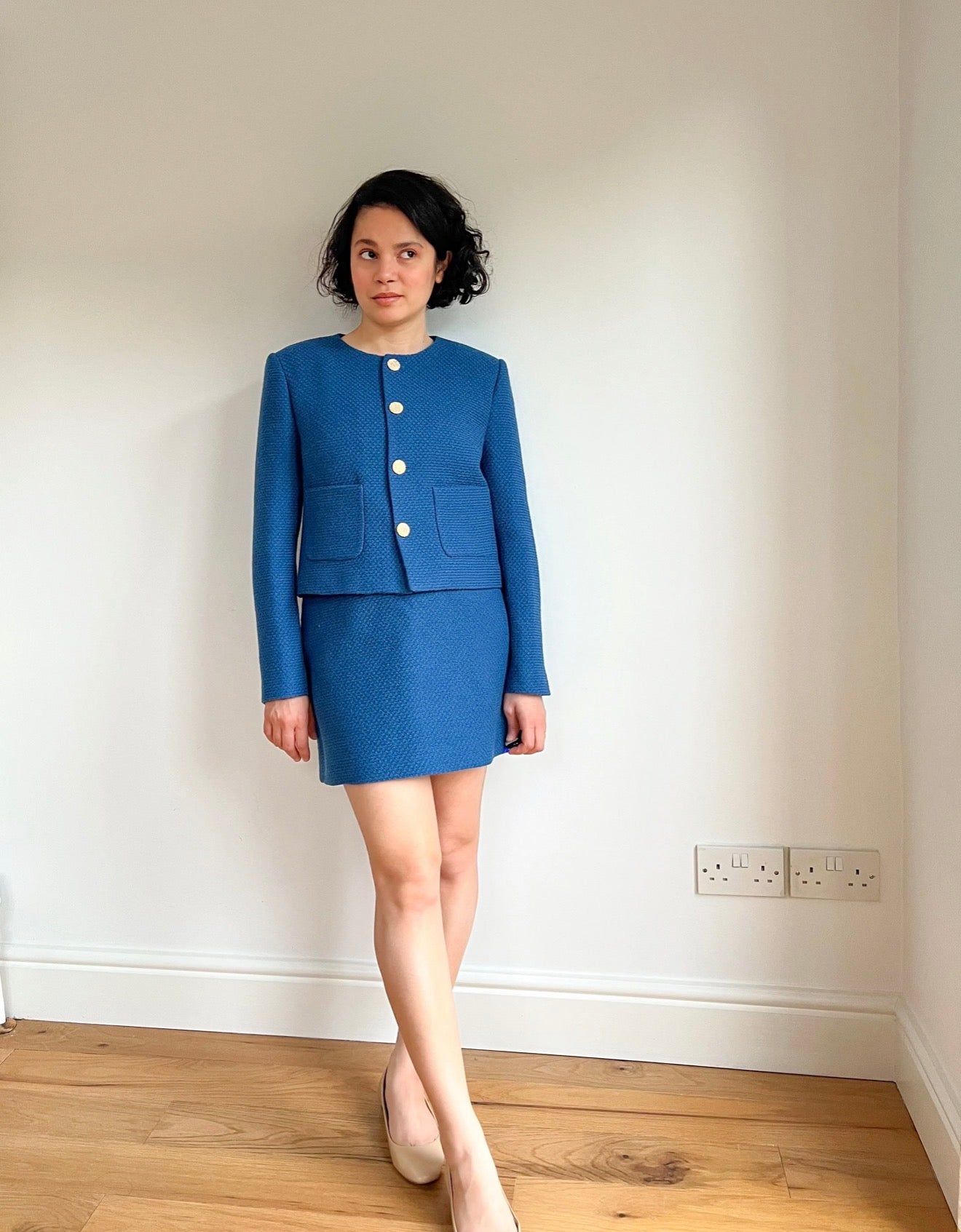 Sewing Kit - Dulce Skirt & Freddie Jacket in Black Wool Boucle Tweed