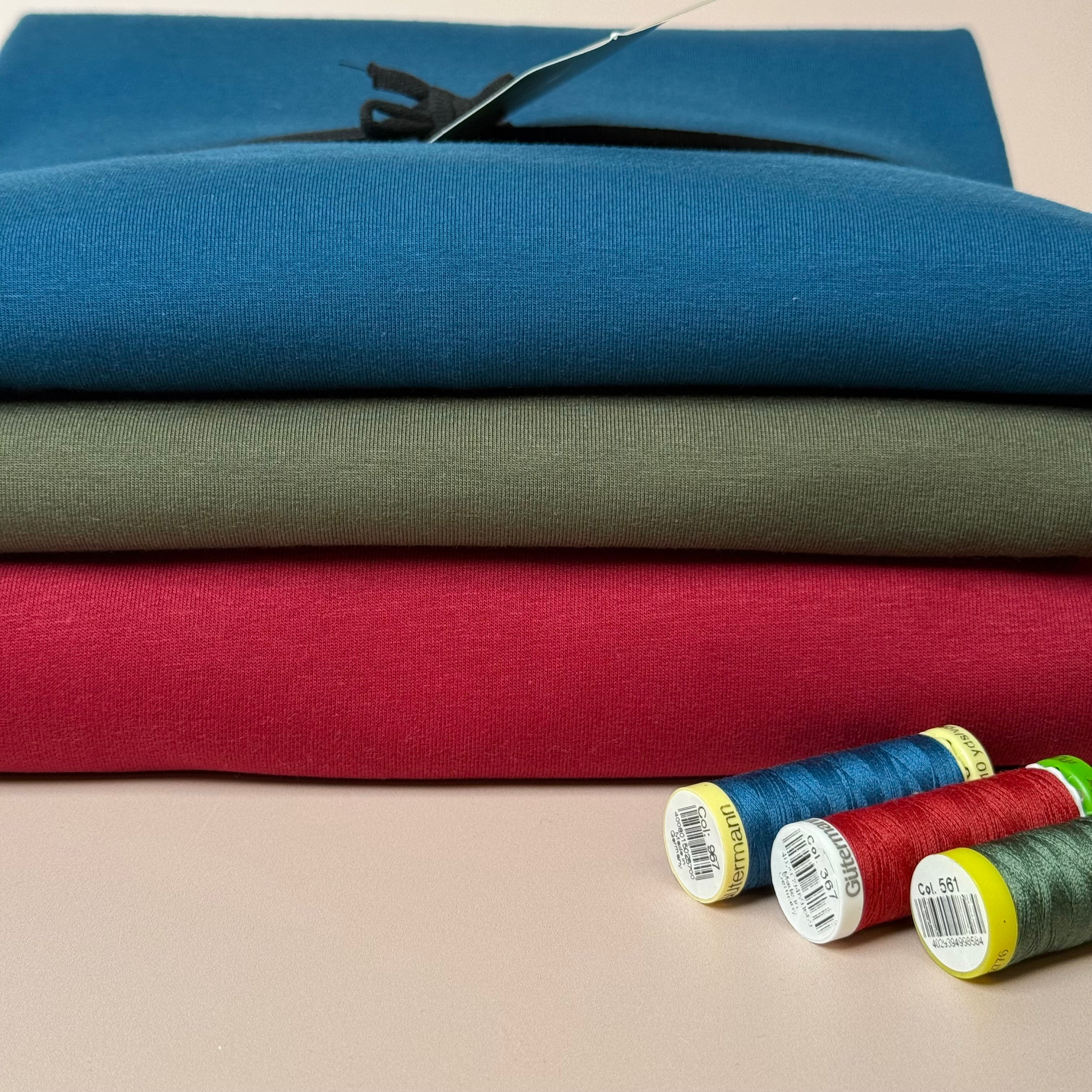 Colour Bundles - Jewel Toned Essential Chic Cotton Jersey & Sweat-shirting Fabrics