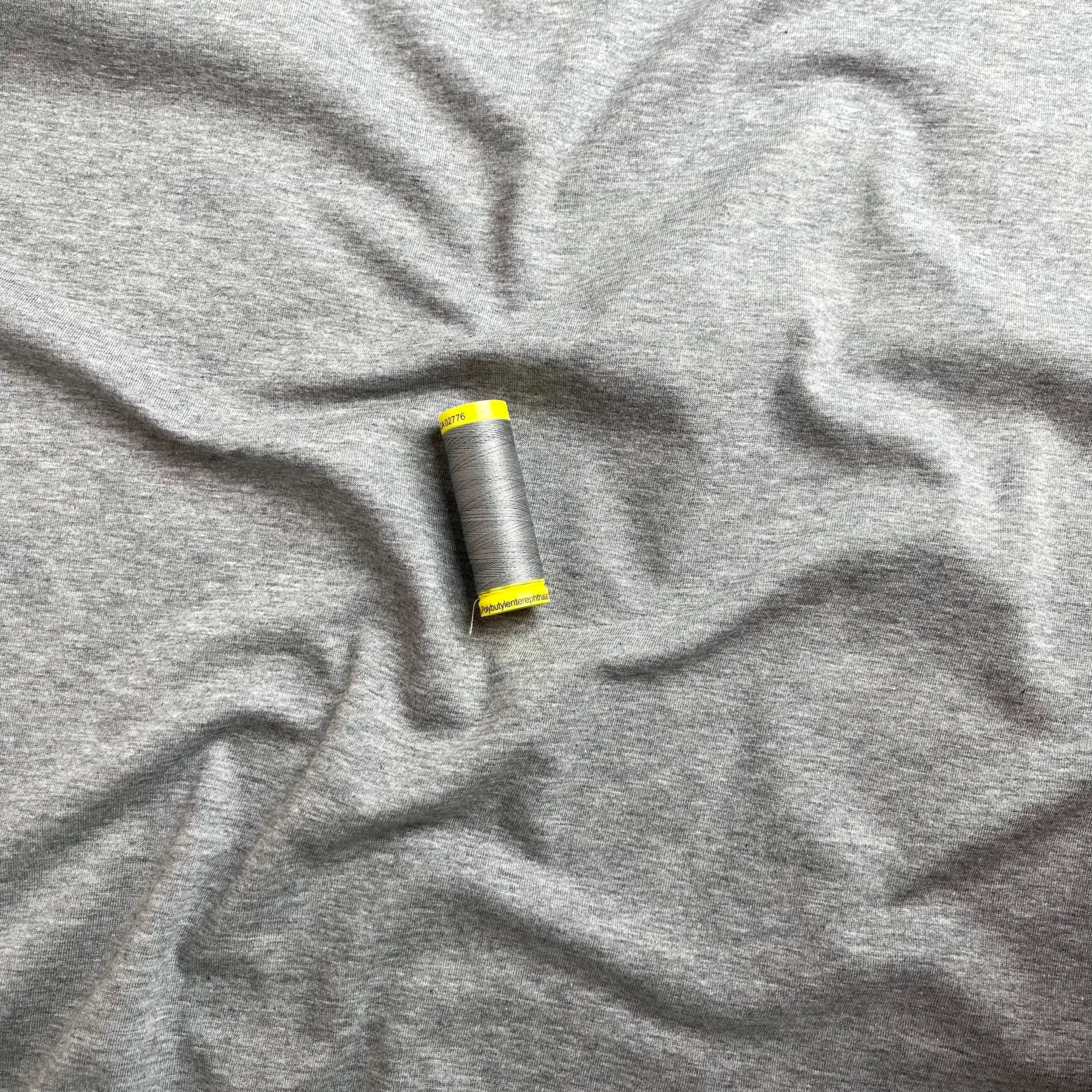 REMNANT 0.50 metre - Deadstock Light Grey Marl Jersey Fabric