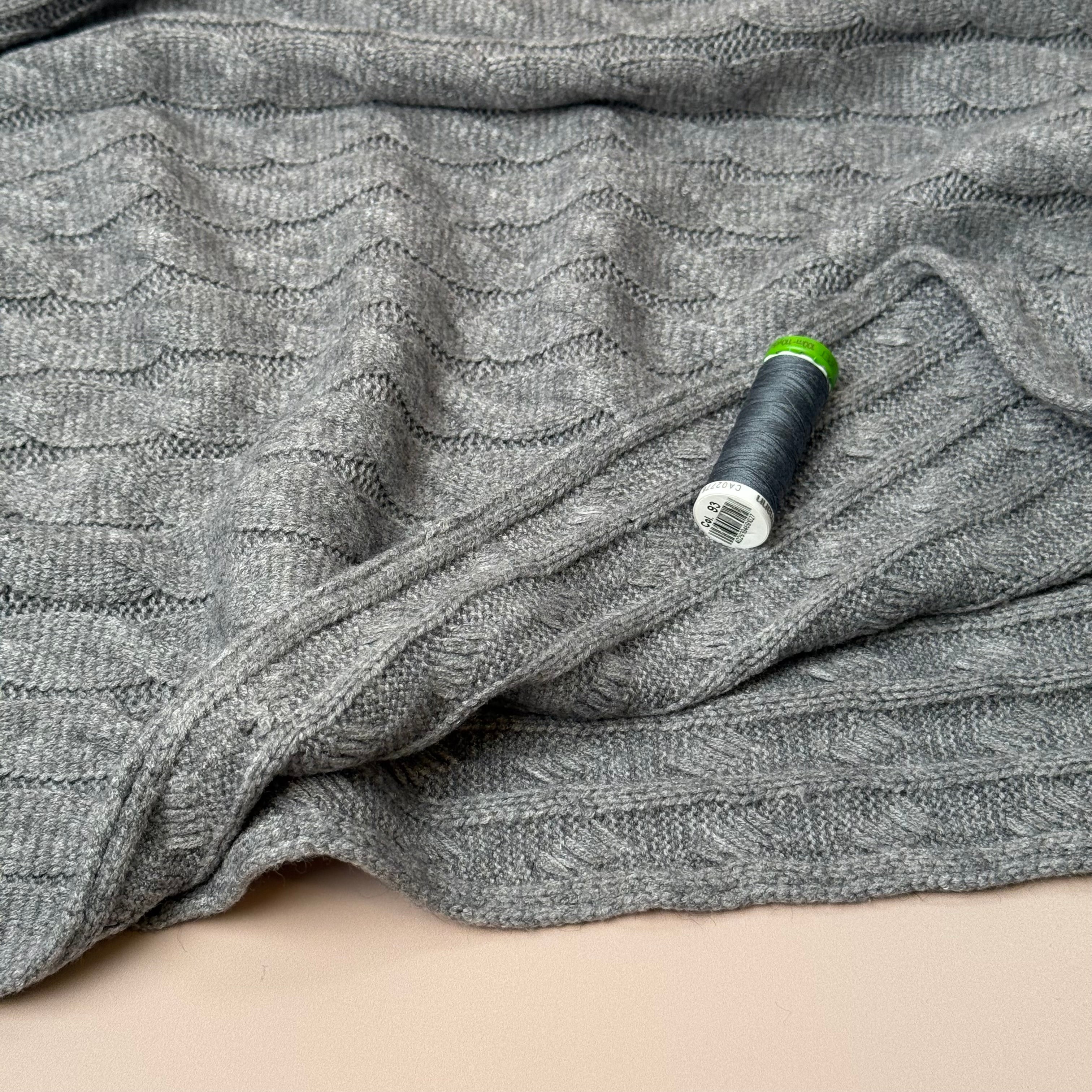 Nordic Heavy Cable Knit in Grey
