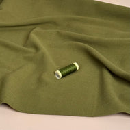 Flow Olive Green Viscose Linen Blend Dress Fabric