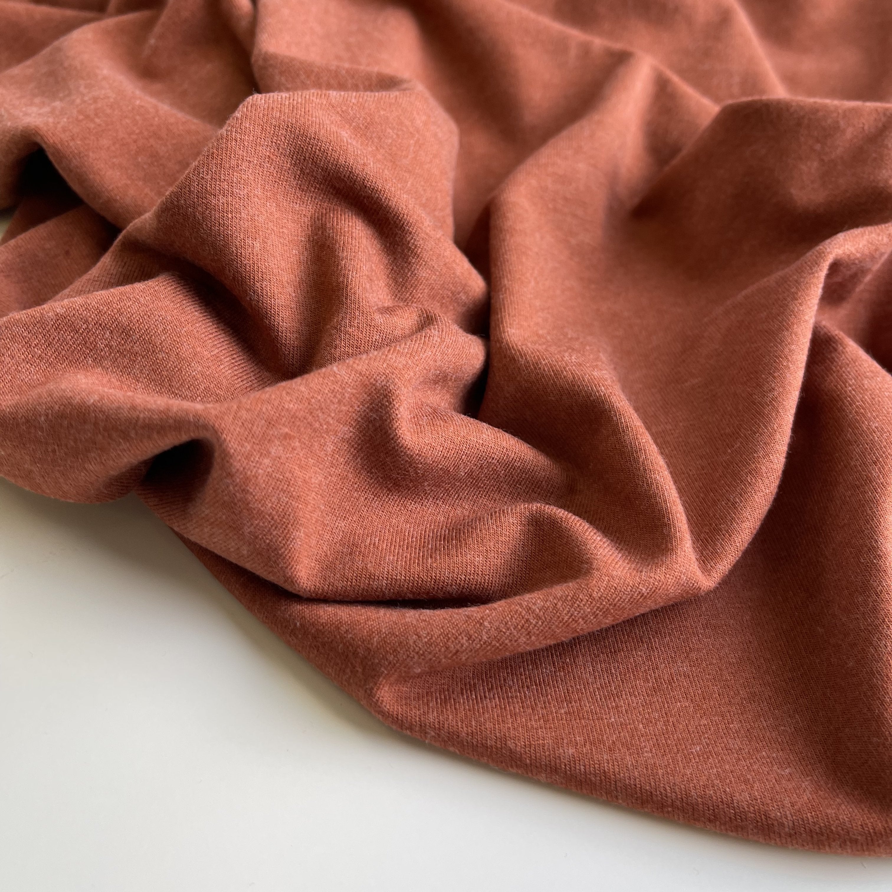 REMNANT 1.65 Metres - Allure Cinnamon Soft Single Knit Fabric