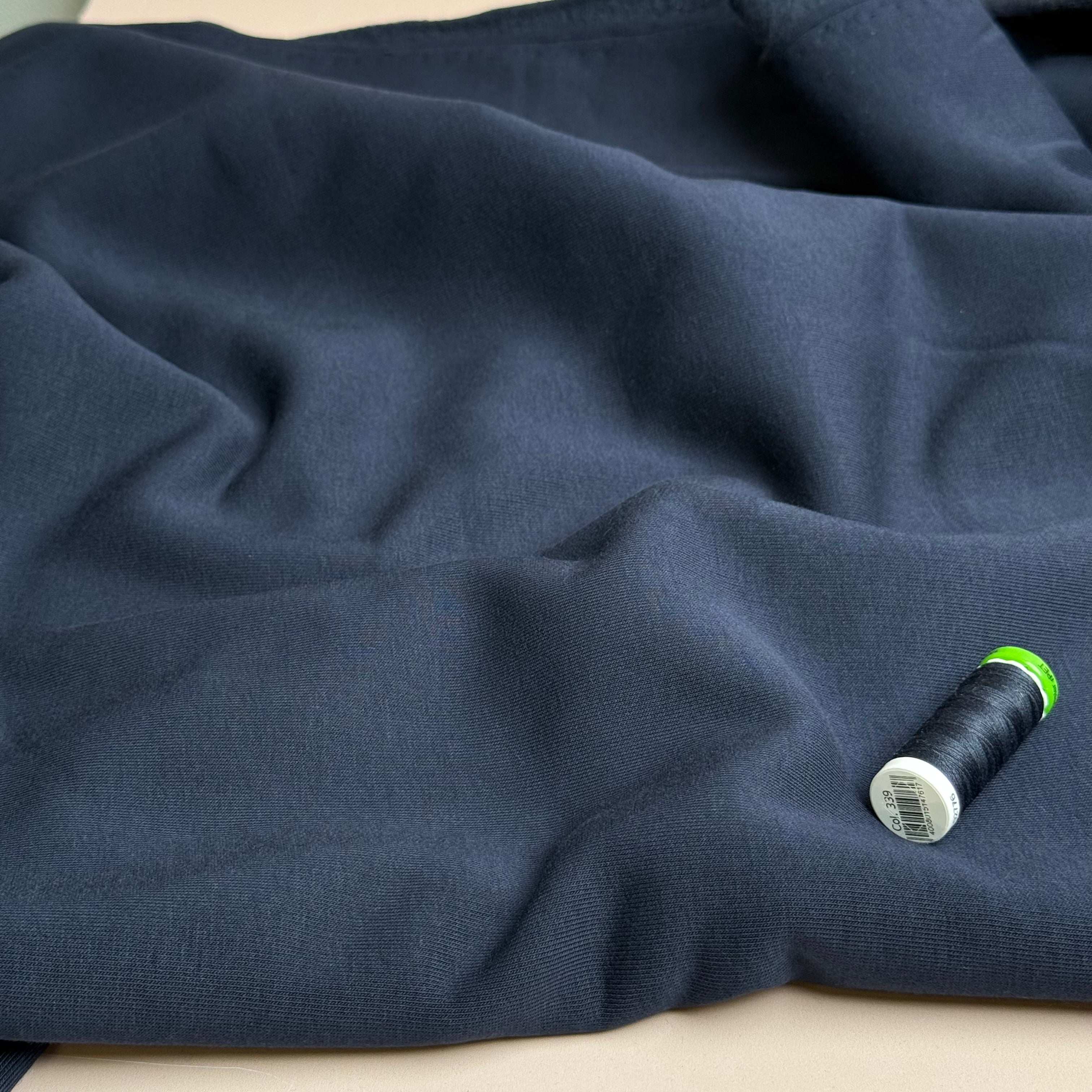 Fleecy Sweat-shirting Fabric in Navy