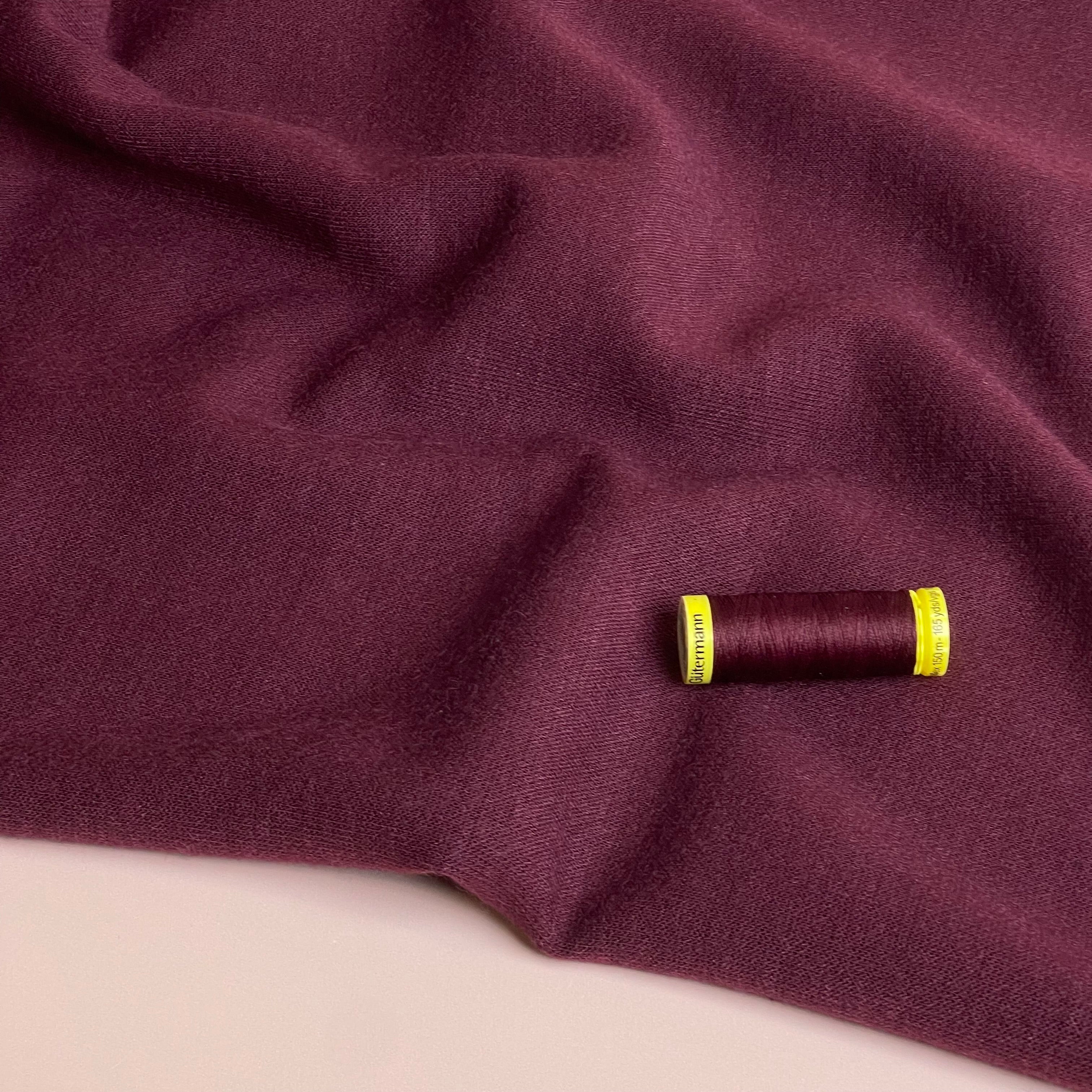 Soft Touch Viscose Blend Sweater Knit in Burgundy