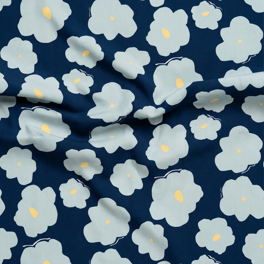 Mind The MAKER - Like a Flower Blue Viscose Twill with LENZING™ ECOVERO™ fibres