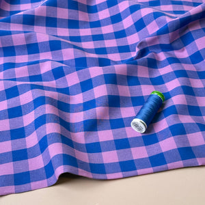 Yarn Dyed French Mauve Gingham Cotton Fabric