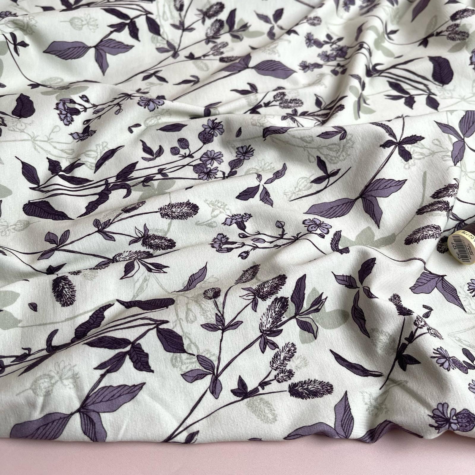 Danish Design - Mauve Foliage Cotton Jersey Fabric