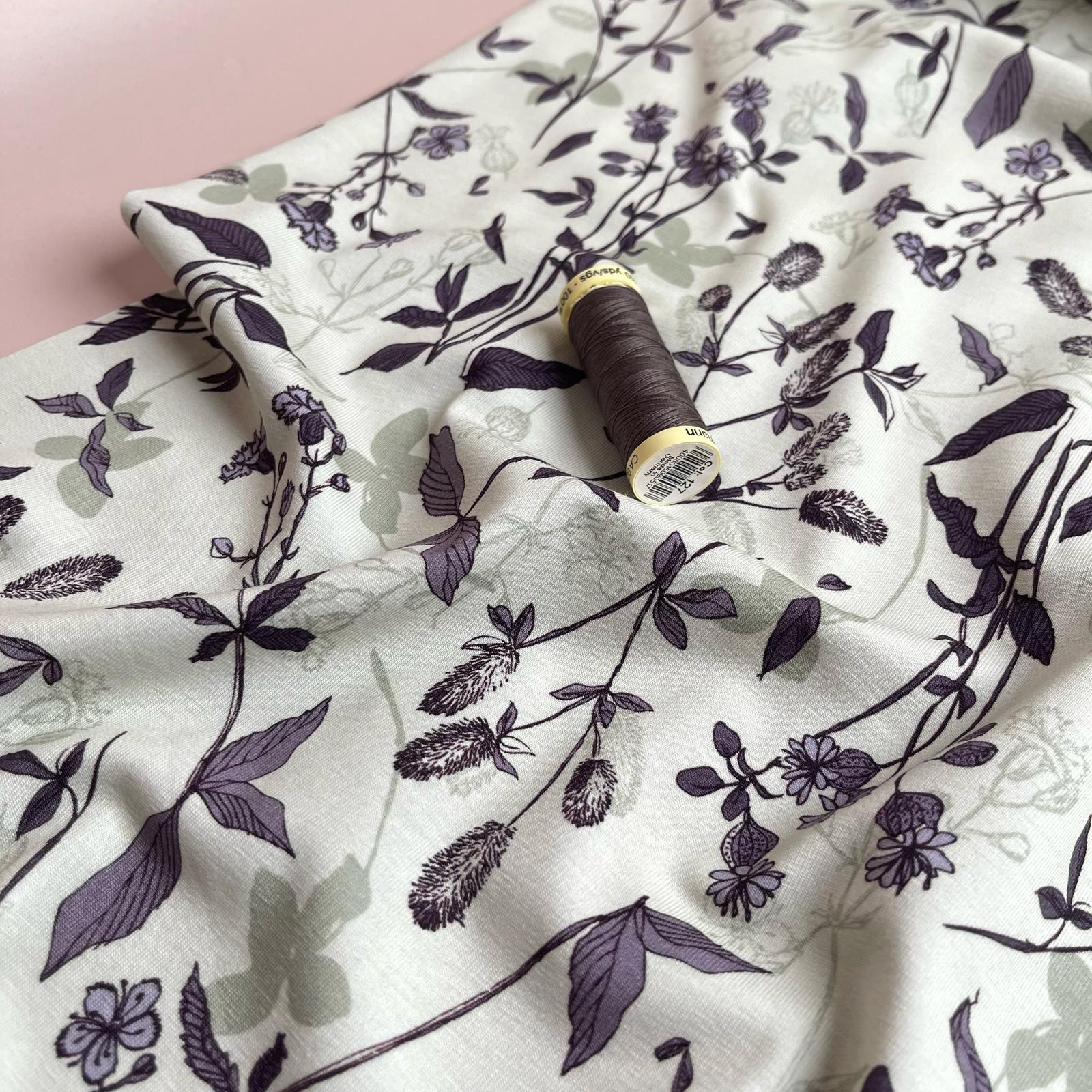 Danish Design - Mauve Foliage Cotton Jersey Fabric