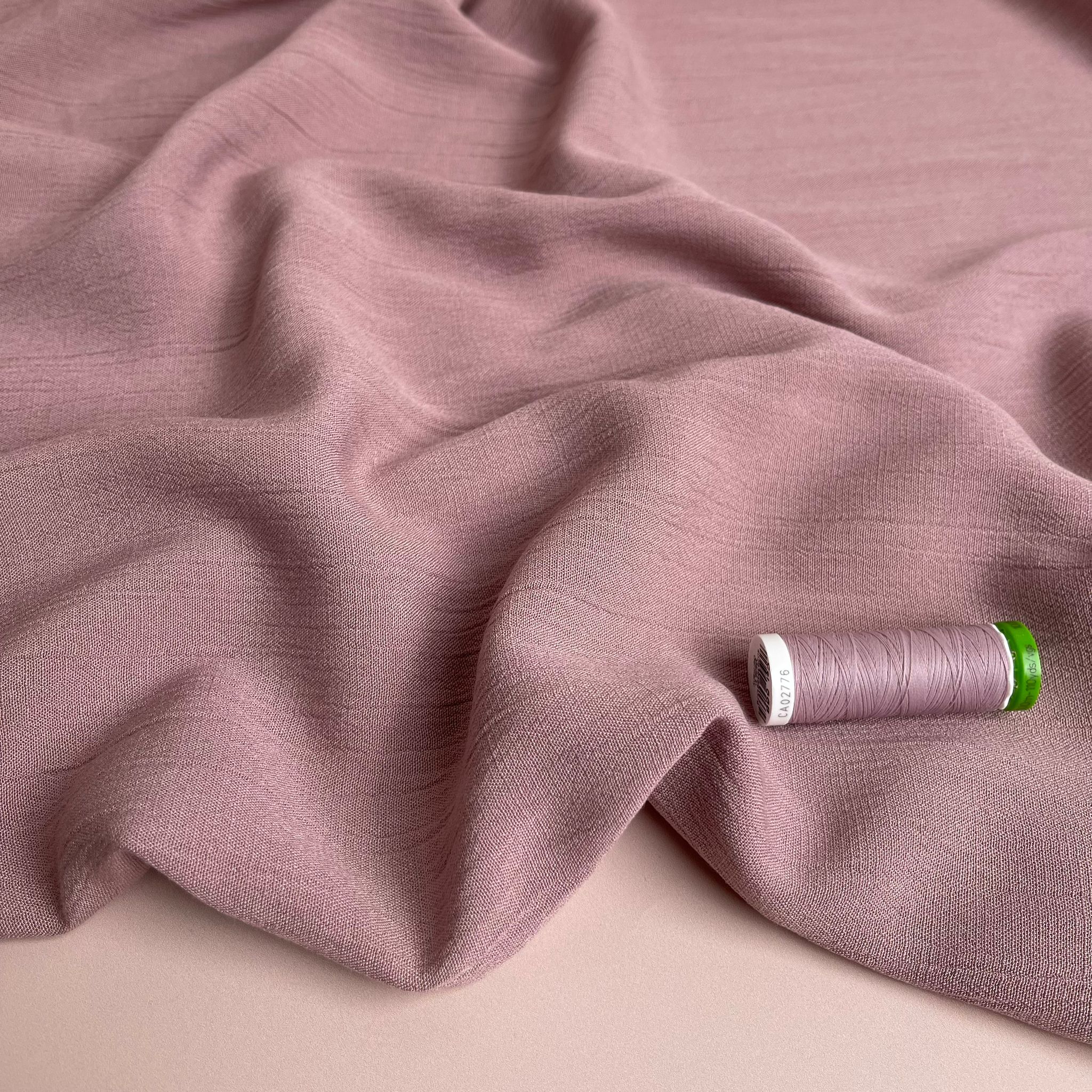 Crinkle Viscose Linen Blend Fabric in Rose