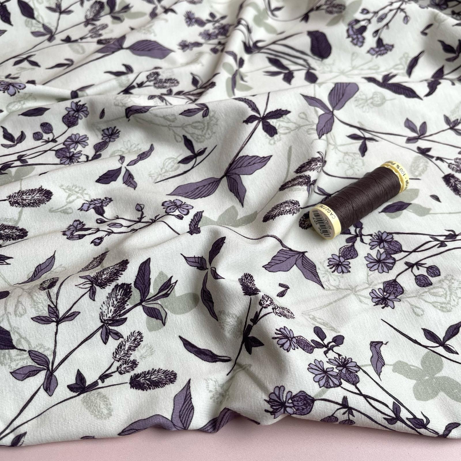 Danish Design - Mauve Foliage Cotton Jersey Fabric