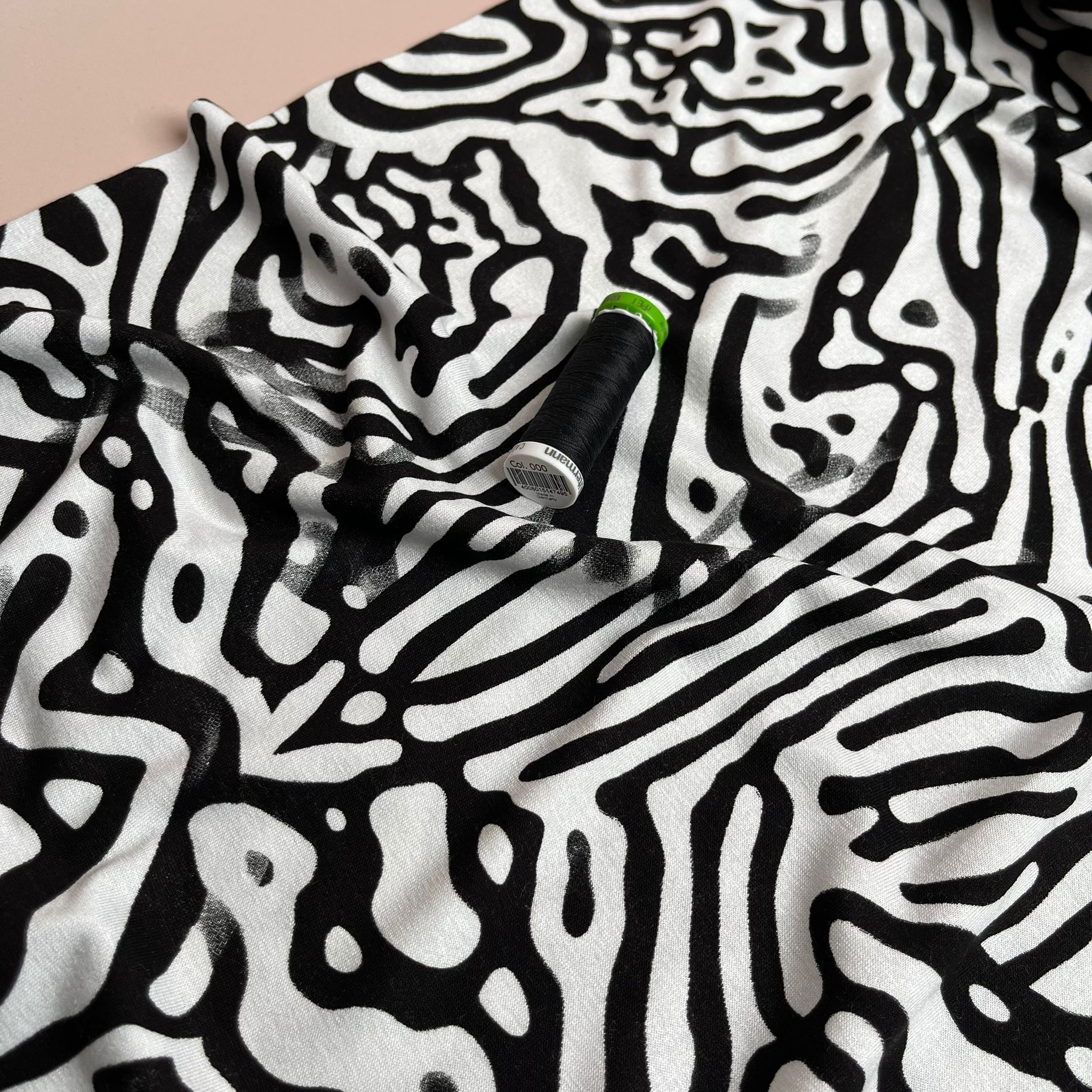 REMNANT 1.5 Metres - Ex-Designer Deadstock Abstract Topography Viscose Jersey Fabric