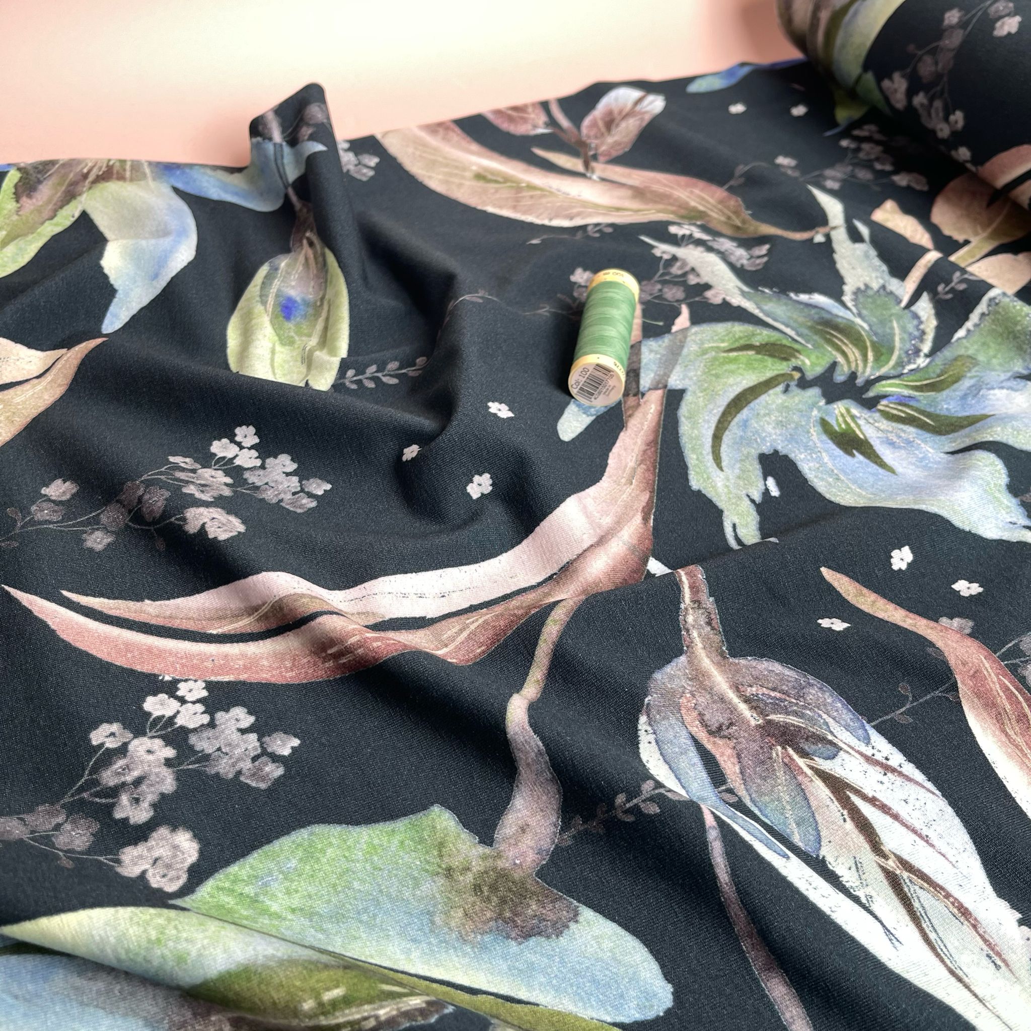 Danish Design - Midnight Blooms Cotton Jersey Fabric